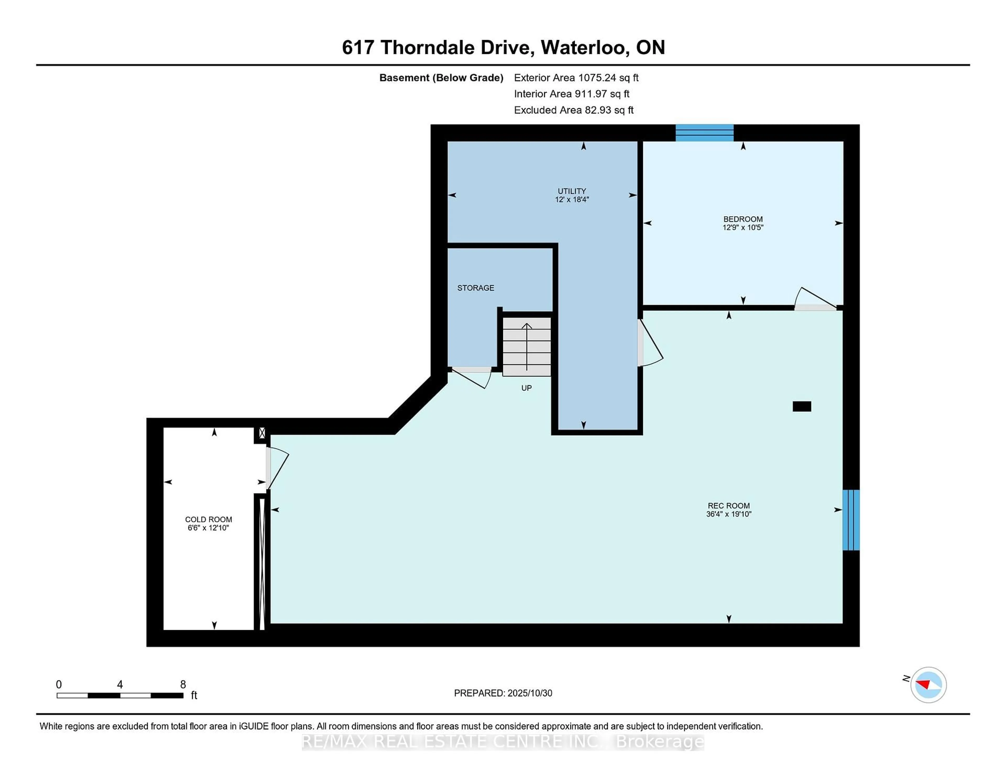 Floor plan for 617 Thorndale Dr, Waterloo Ontario N2T 0A9