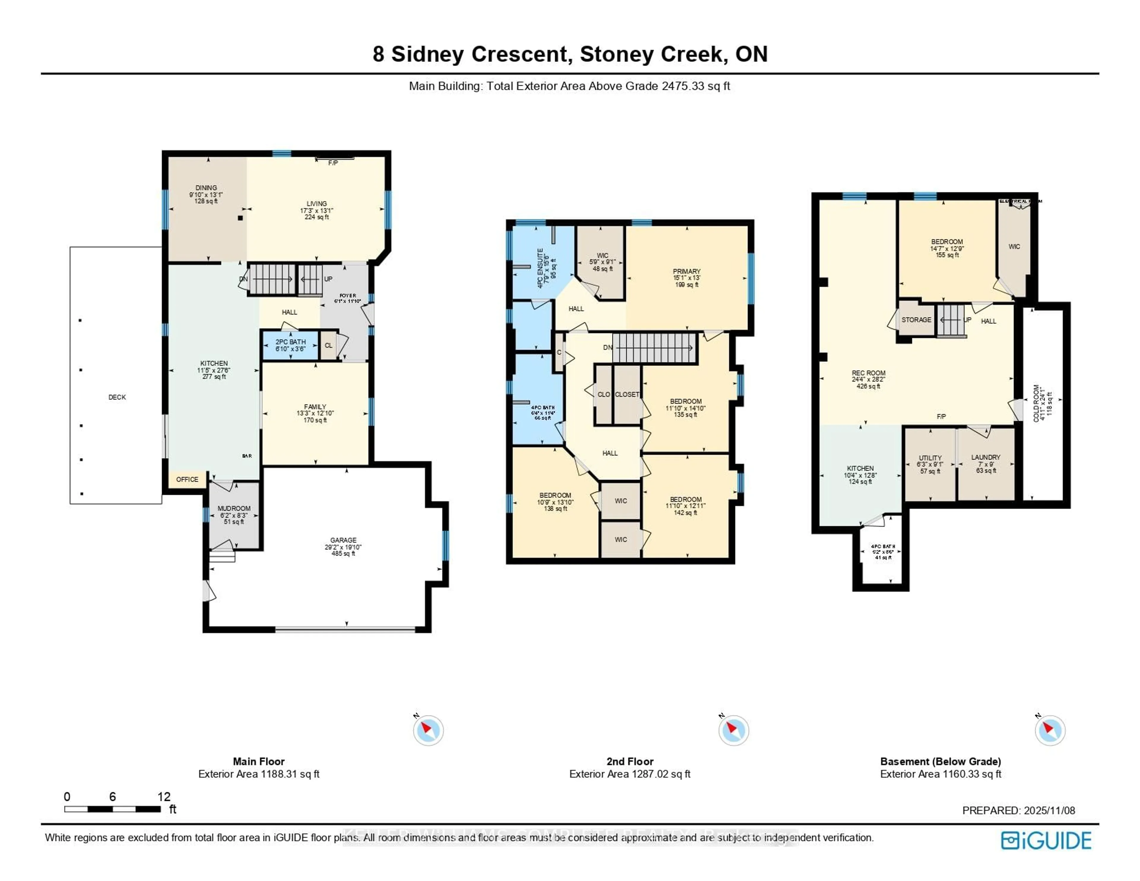 Floor plan for 8 Sidney Cres, Hamilton Ontario L8J 3W1