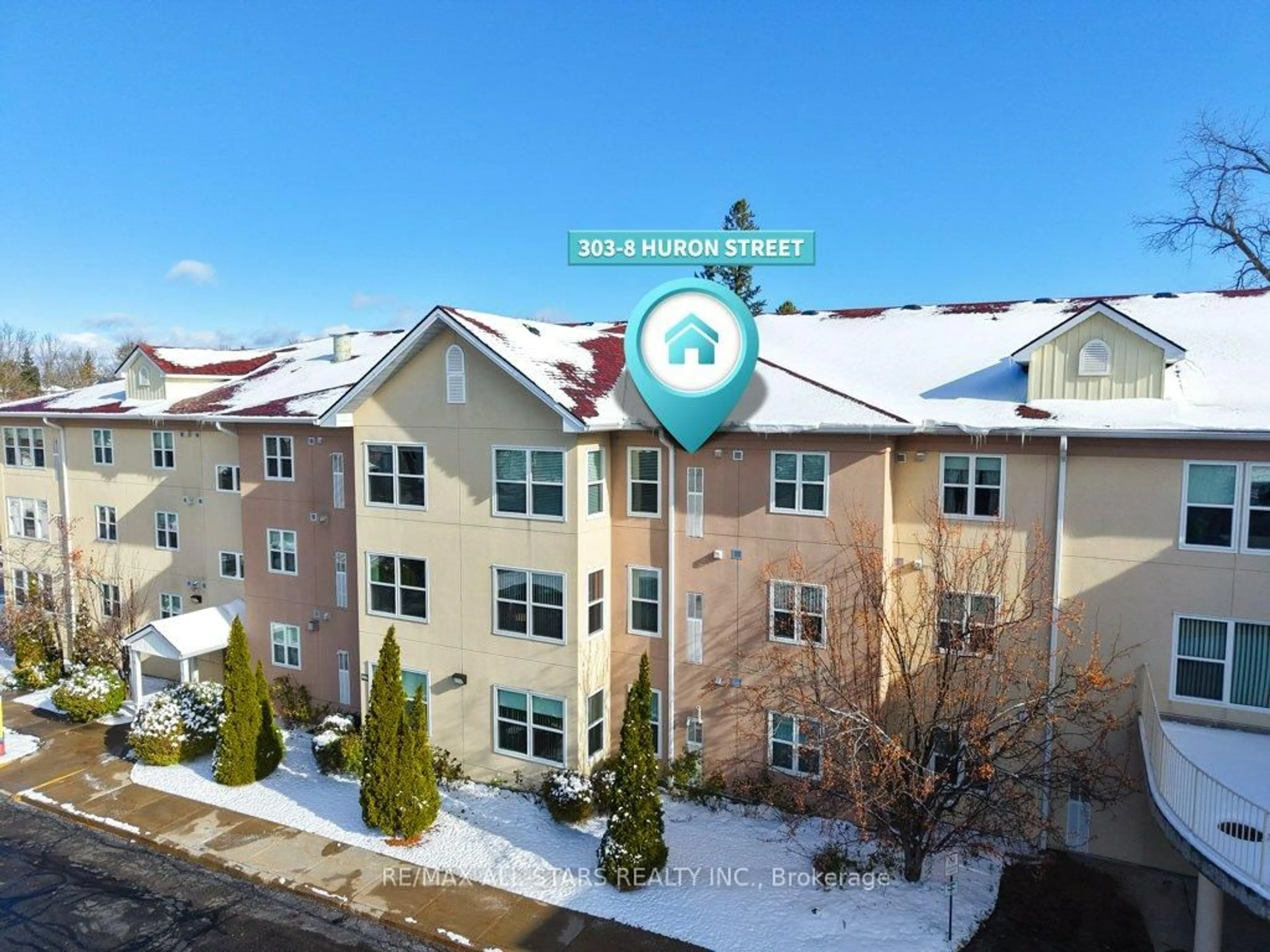 A pic from outside/outdoor area/front of a property/back of a property/a pic from drone, unknown for 8 Huron St #303, Kawartha Lakes Ontario K9V 6K3