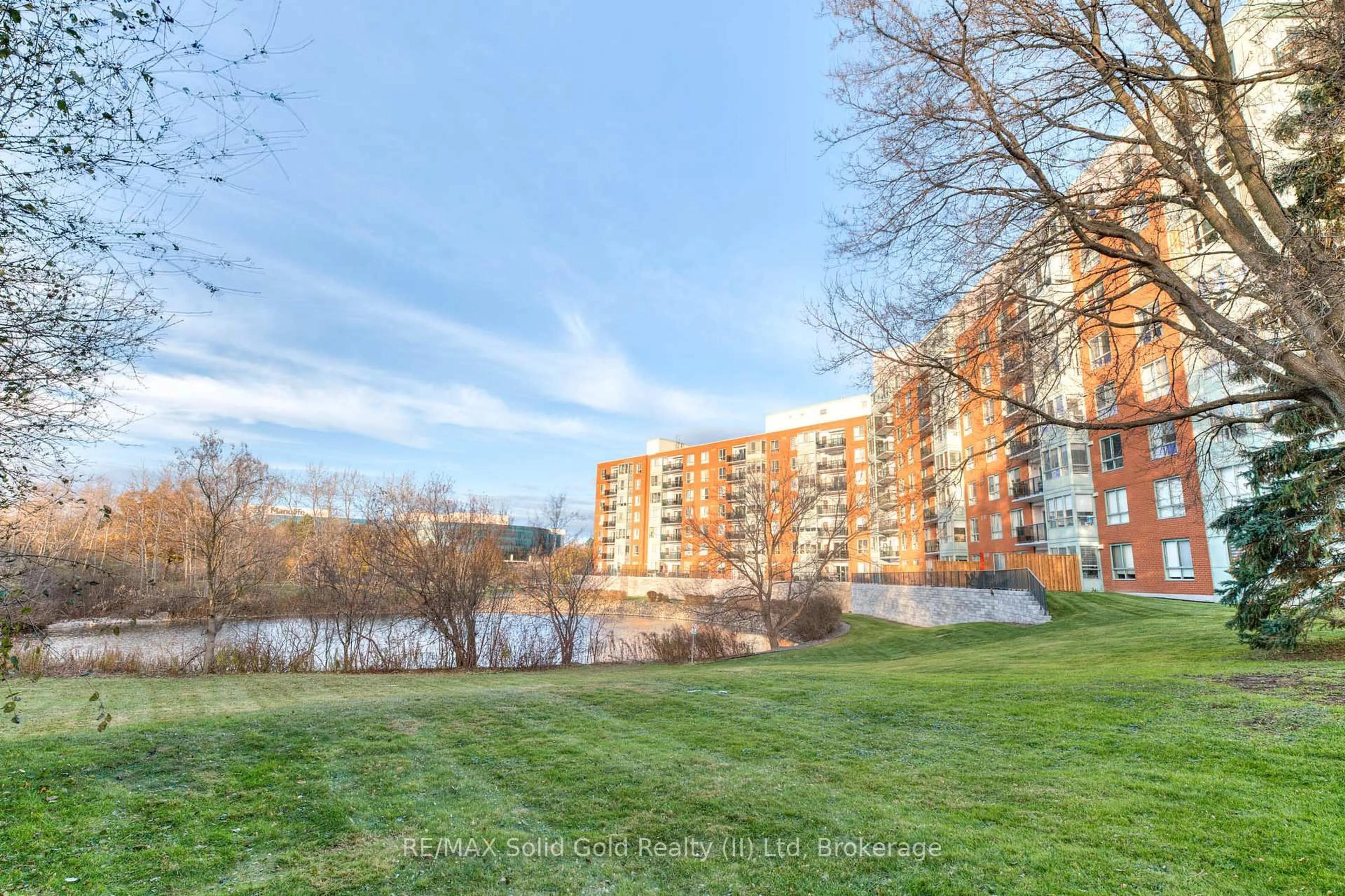 Patio, water/lake/river/ocean view for 30 Blue Springs Dr #413, Waterloo Ontario N2J 4T2