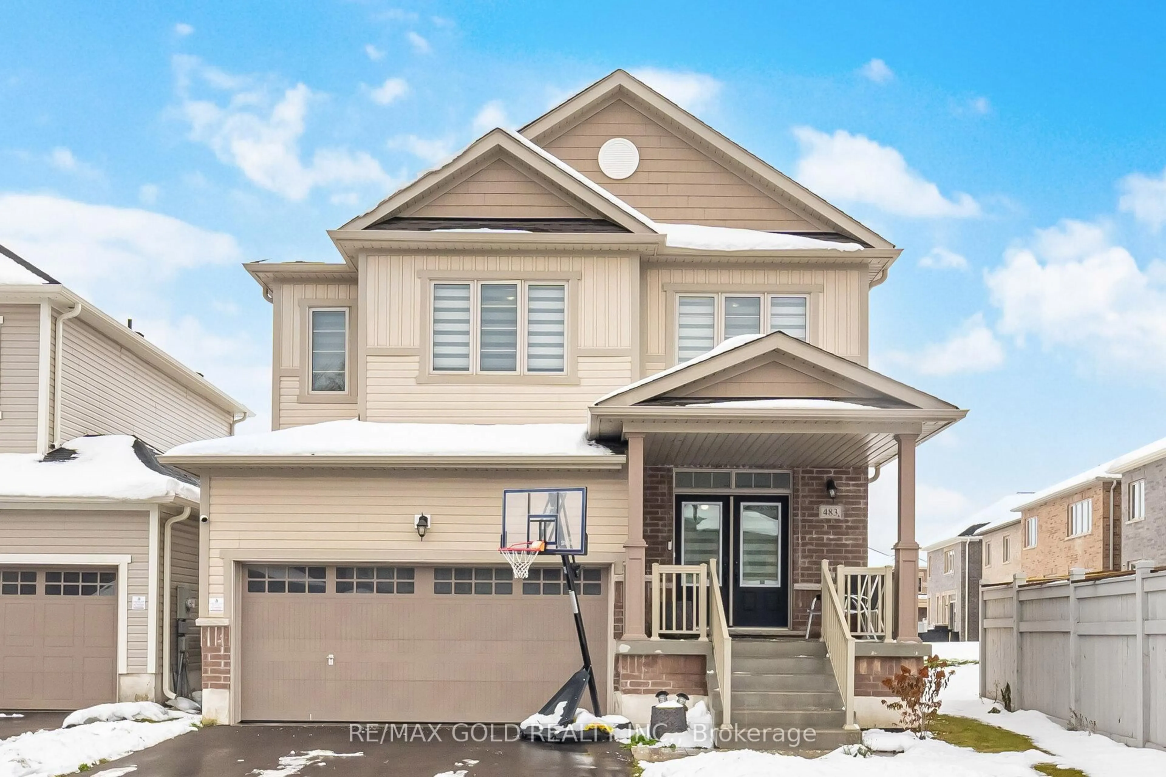 Home with brick exterior material, street for 483 Black Cheery Cres, Shelburne Ontario L9T 0X4