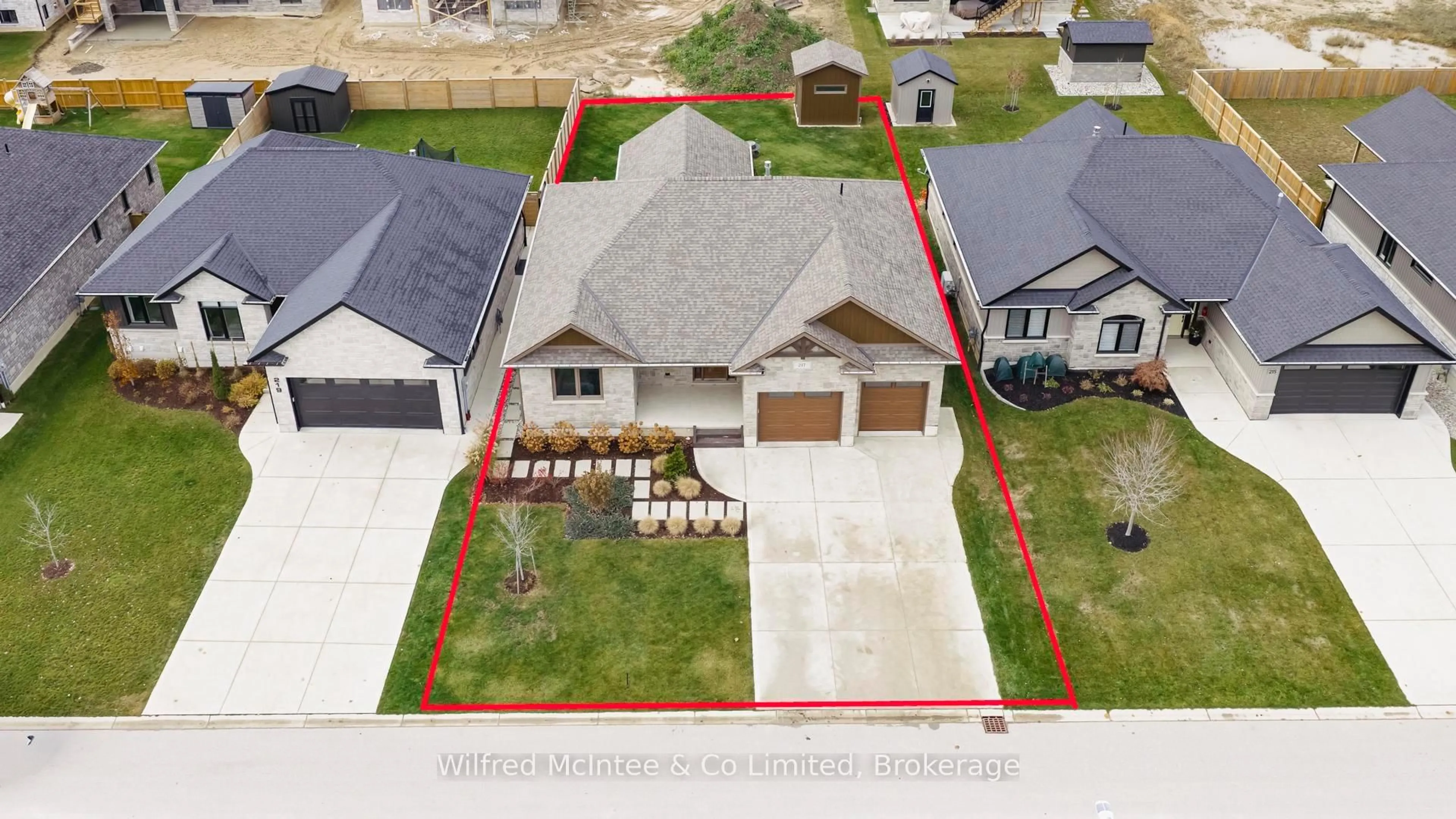 A pic from outside/outdoor area/front of a property/back of a property/a pic from drone, street for 217 Irishwood Lane, Brockton Ontario N0G 2V0