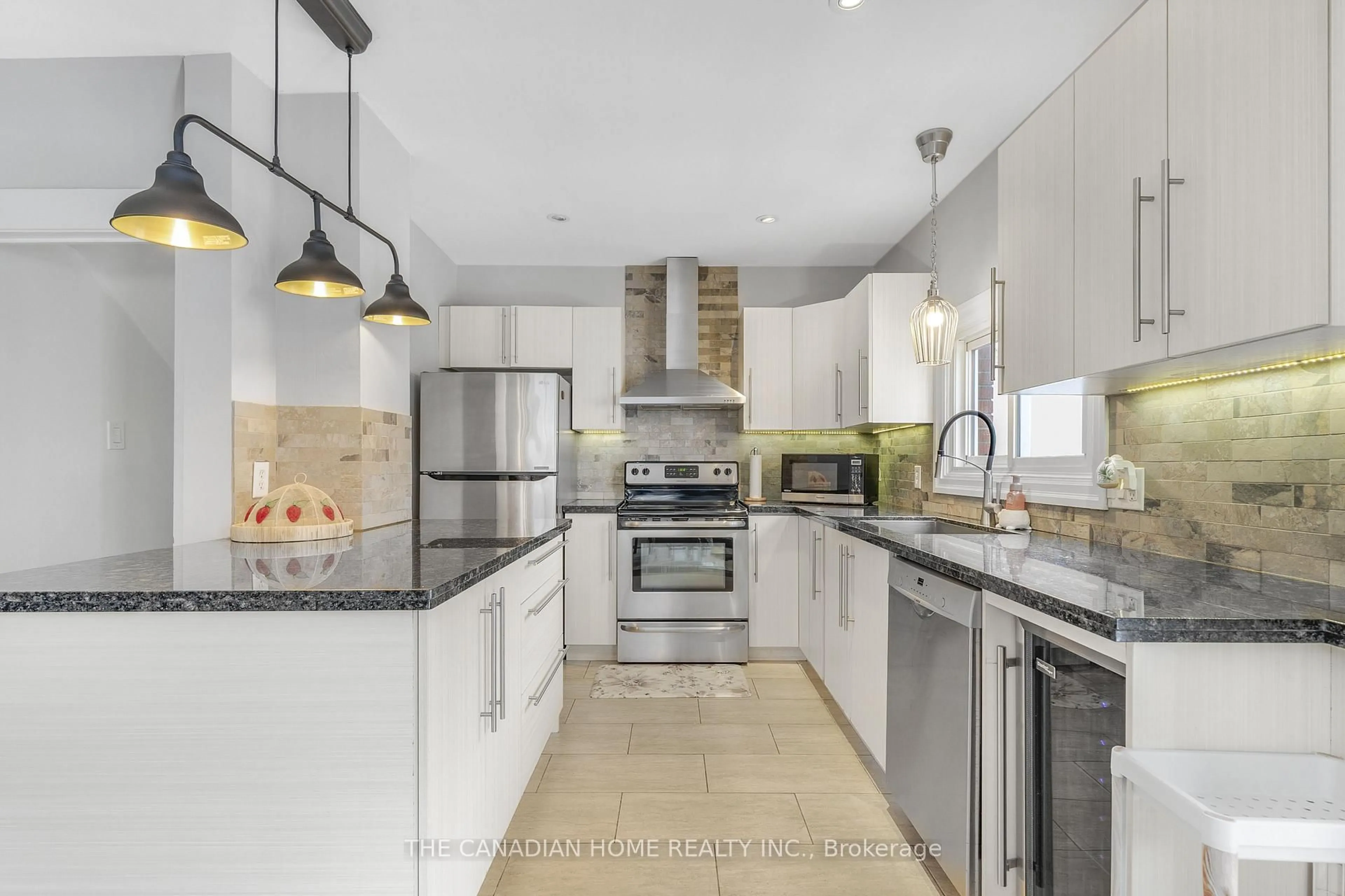 Contemporary kitchen, ceramic/tile floor for 6414 Ker St, Niagara Falls Ontario L2G 1X8