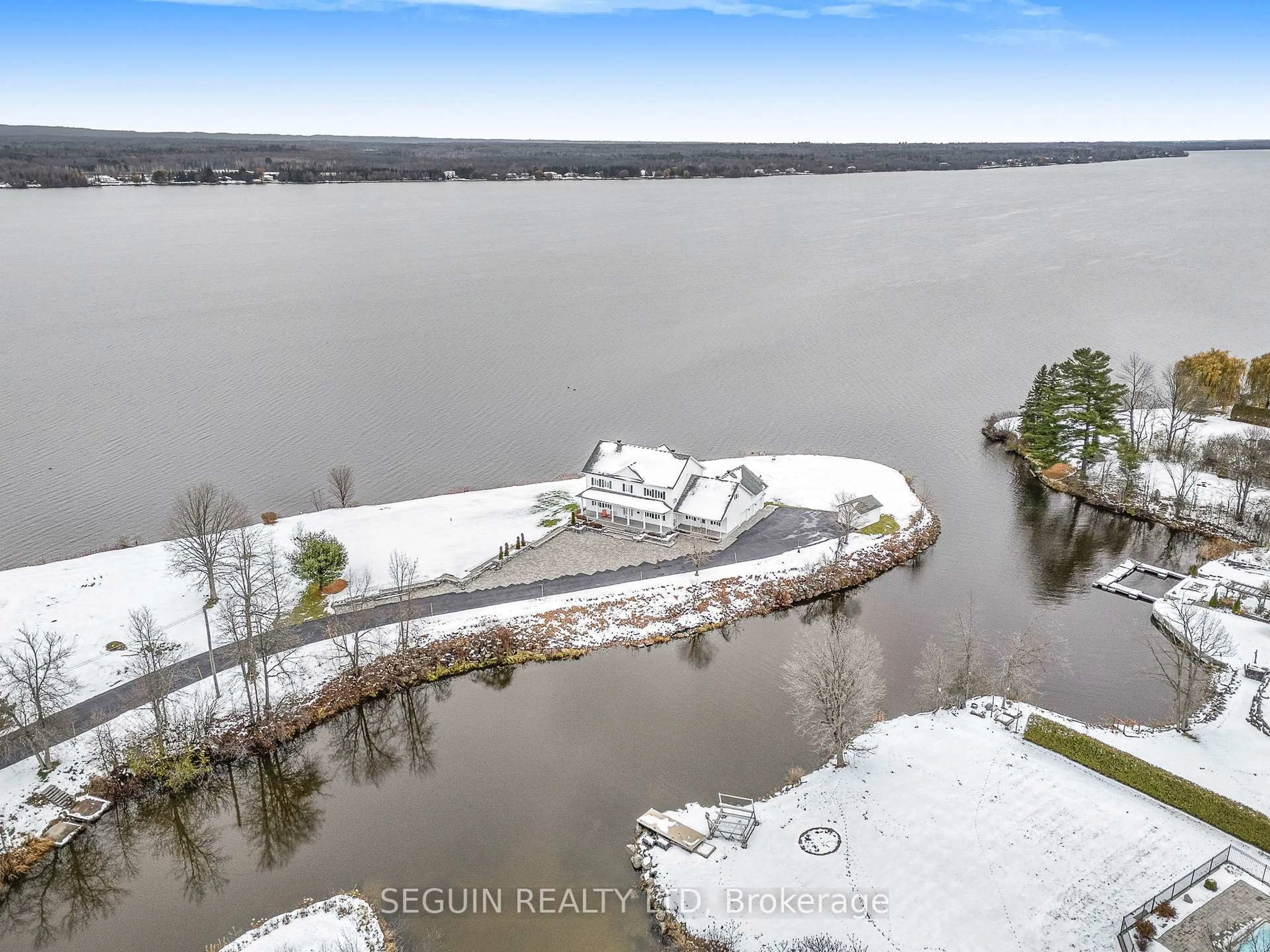 A pic from outside/outdoor area/front of a property/back of a property/a pic from drone, water/lake/river/ocean view for 3519 Front Rd, East Hawkesbury Ontario K6A 2R2