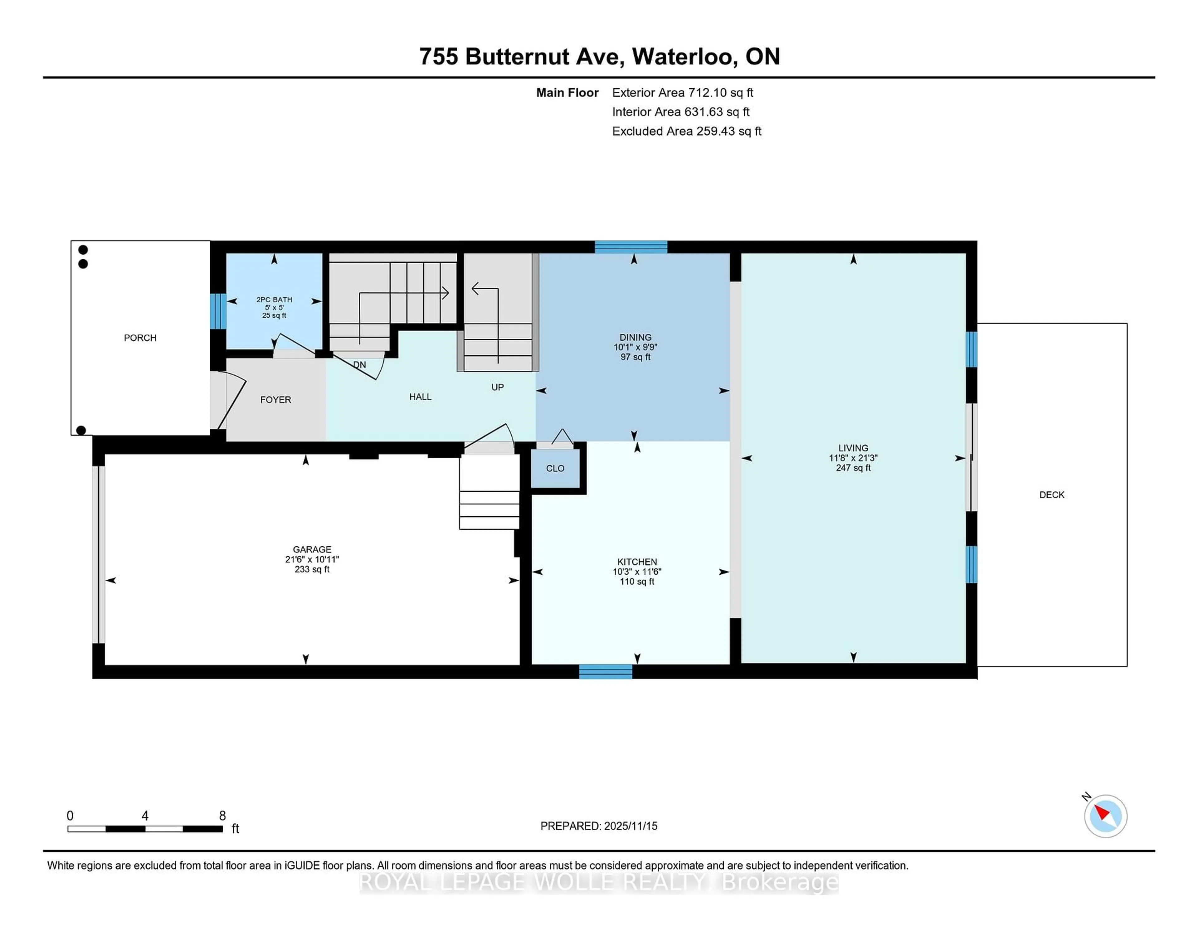 Floor plan for 755 Butternut Ave, Waterloo Ontario N2V 2M3