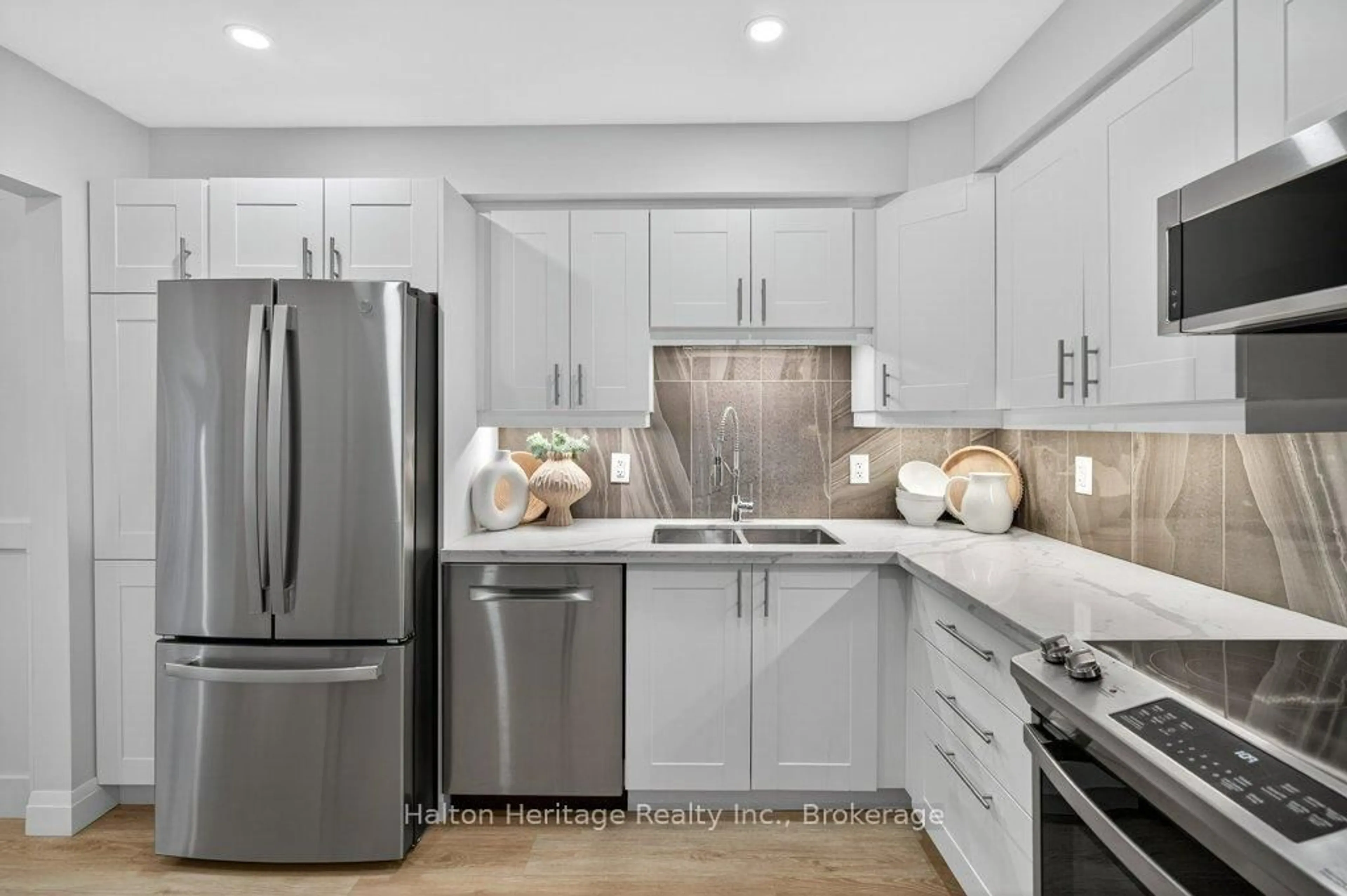 Contemporary kitchen, ceramic/tile floor for 14 Brucedale Ave, Hamilton Ontario L9A 1M8