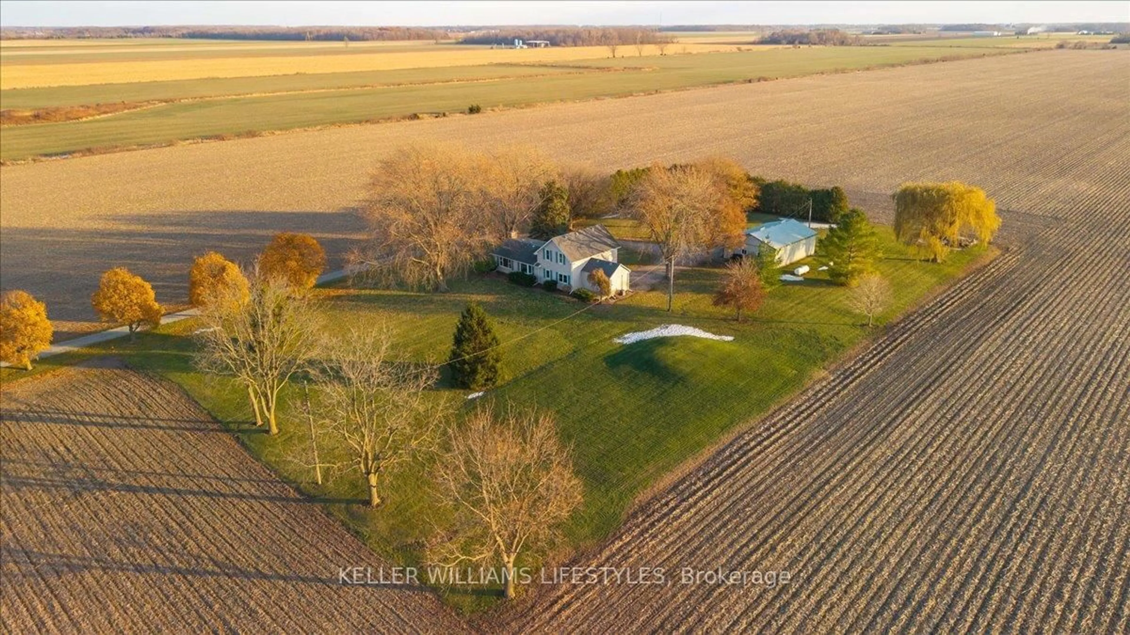 A pic from outside/outdoor area/front of a property/back of a property/a pic from drone, water/lake/river/ocean view for 3981 Hyslop Line, Plympton-Wyoming Ontario N0N 1E0