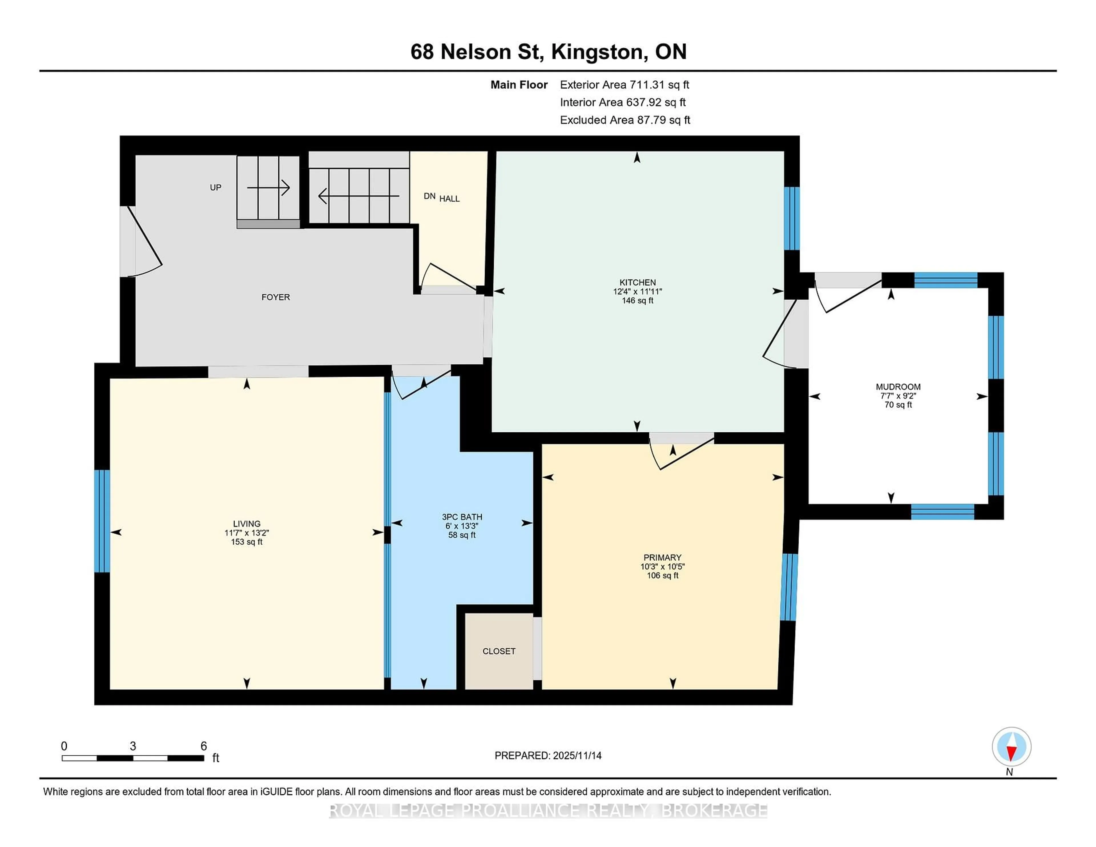 Floor plan for 68 Nelson St, Kingston Ontario K7L 3W8