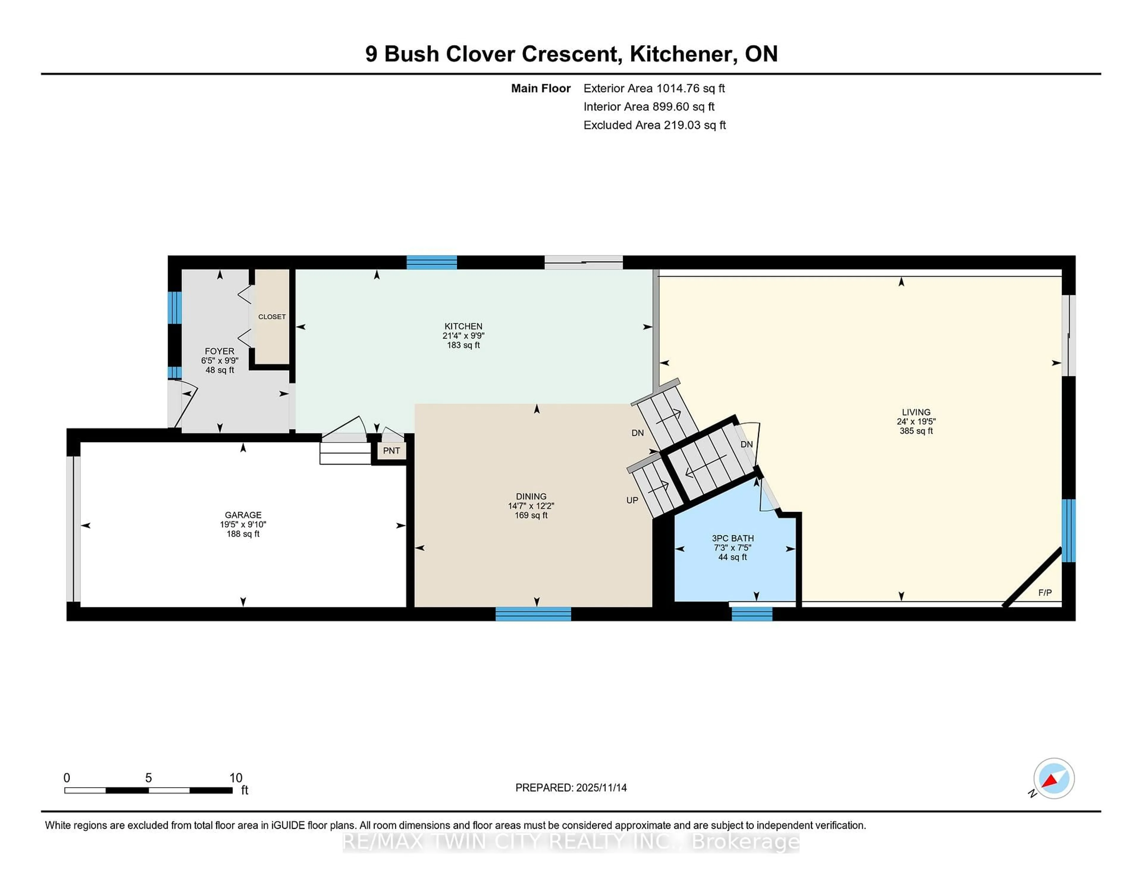 Floor plan for 9 Bush Clover Cres, Kitchener Ontario N2E 3P9