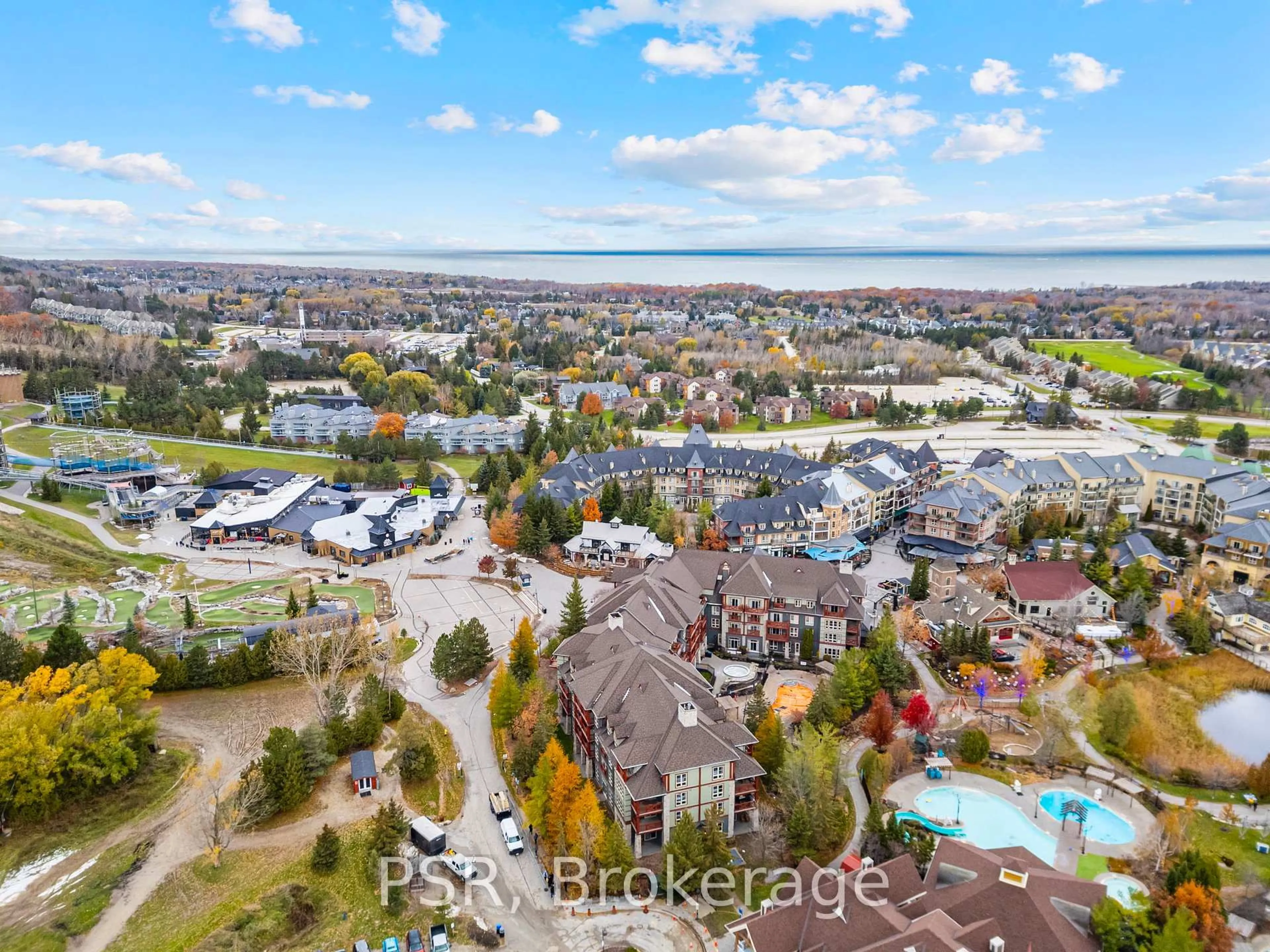 A pic from outside/outdoor area/front of a property/back of a property/a pic from drone, water/lake/river/ocean view for 152 Jozo Weider Blvd #209, Blue Mountains Ontario L9Y 0V2