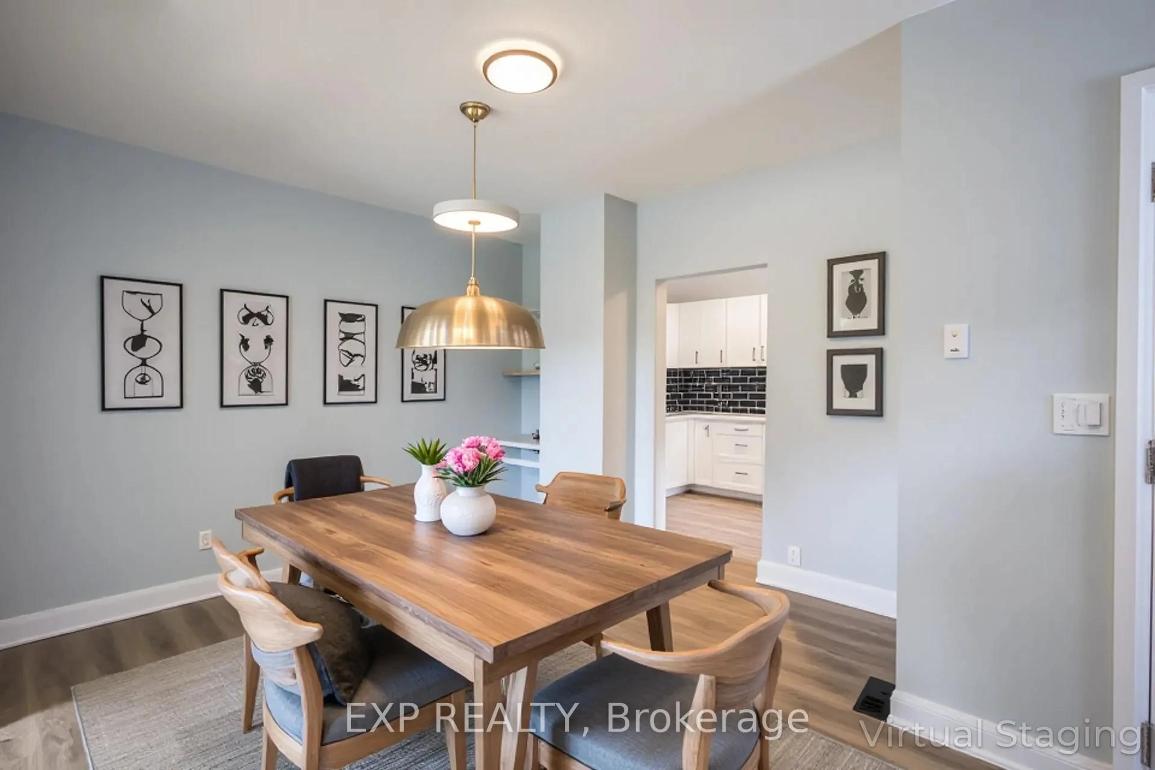 Dining room, wood/laminate floor for 1275 Cannon St, Hamilton Ontario L8H 1V5