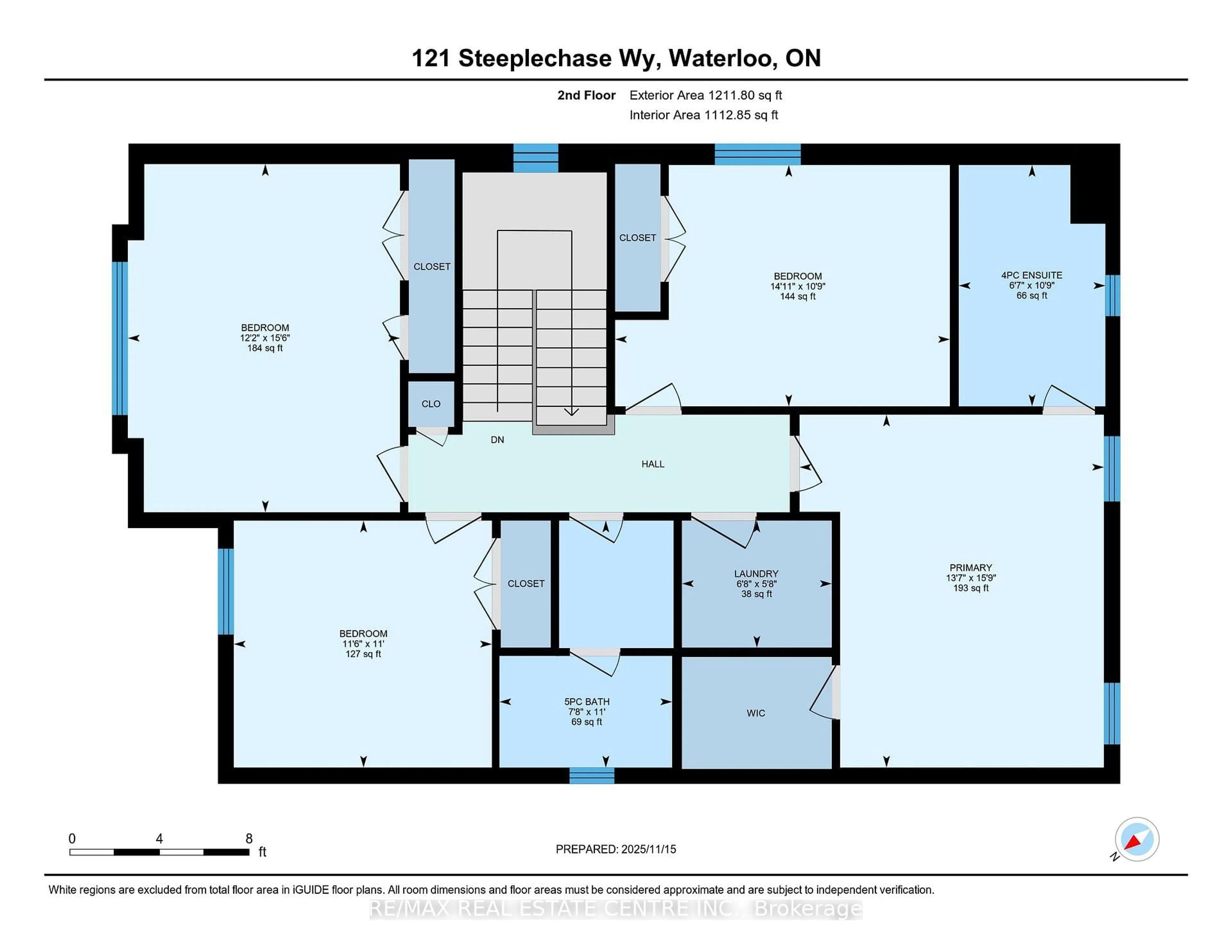 Floor plan for 121 Steeplechase Way, Waterloo Ontario N2K 0E7
