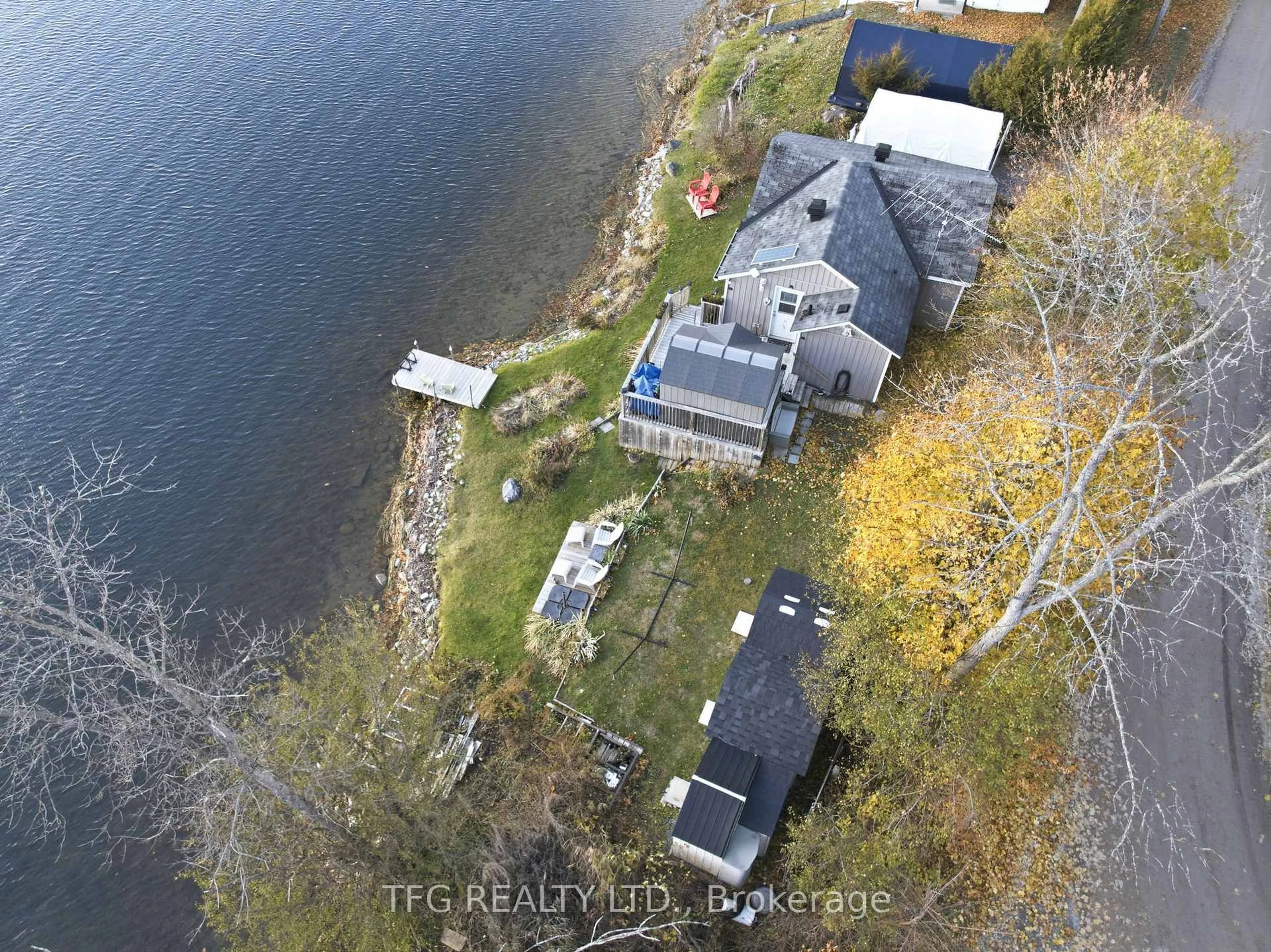 A pic from outside/outdoor area/front of a property/back of a property/a pic from drone, water/lake/river/ocean view for 4 Bradley Bay Rd, Trent Hills Ontario K0L 1L0