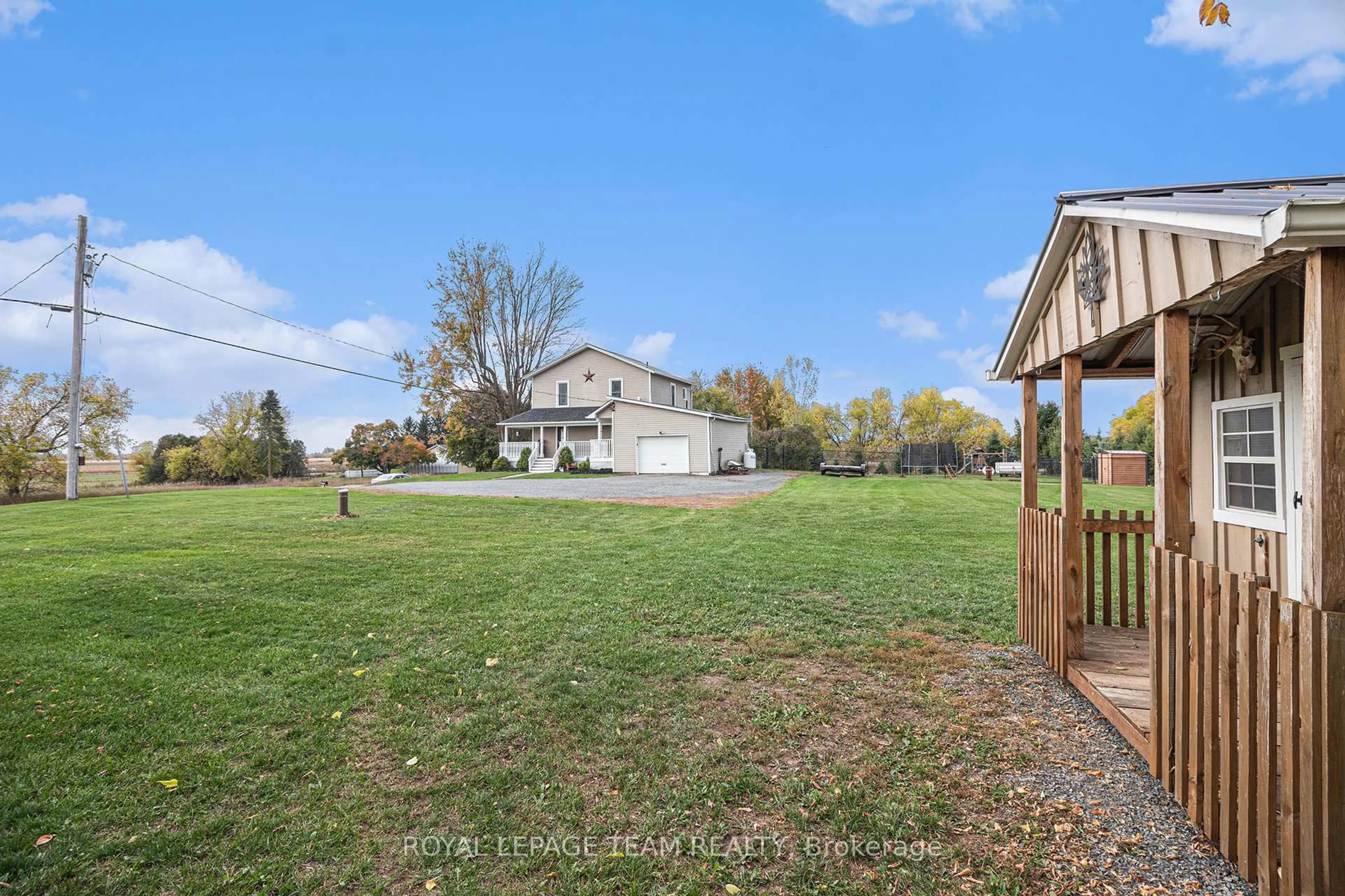 A pic from outside/outdoor area/front of a property/back of a property/a pic from drone, water/lake/river/ocean view for 11845 County 43 Rd, North Dundas Ontario K0C 2K0