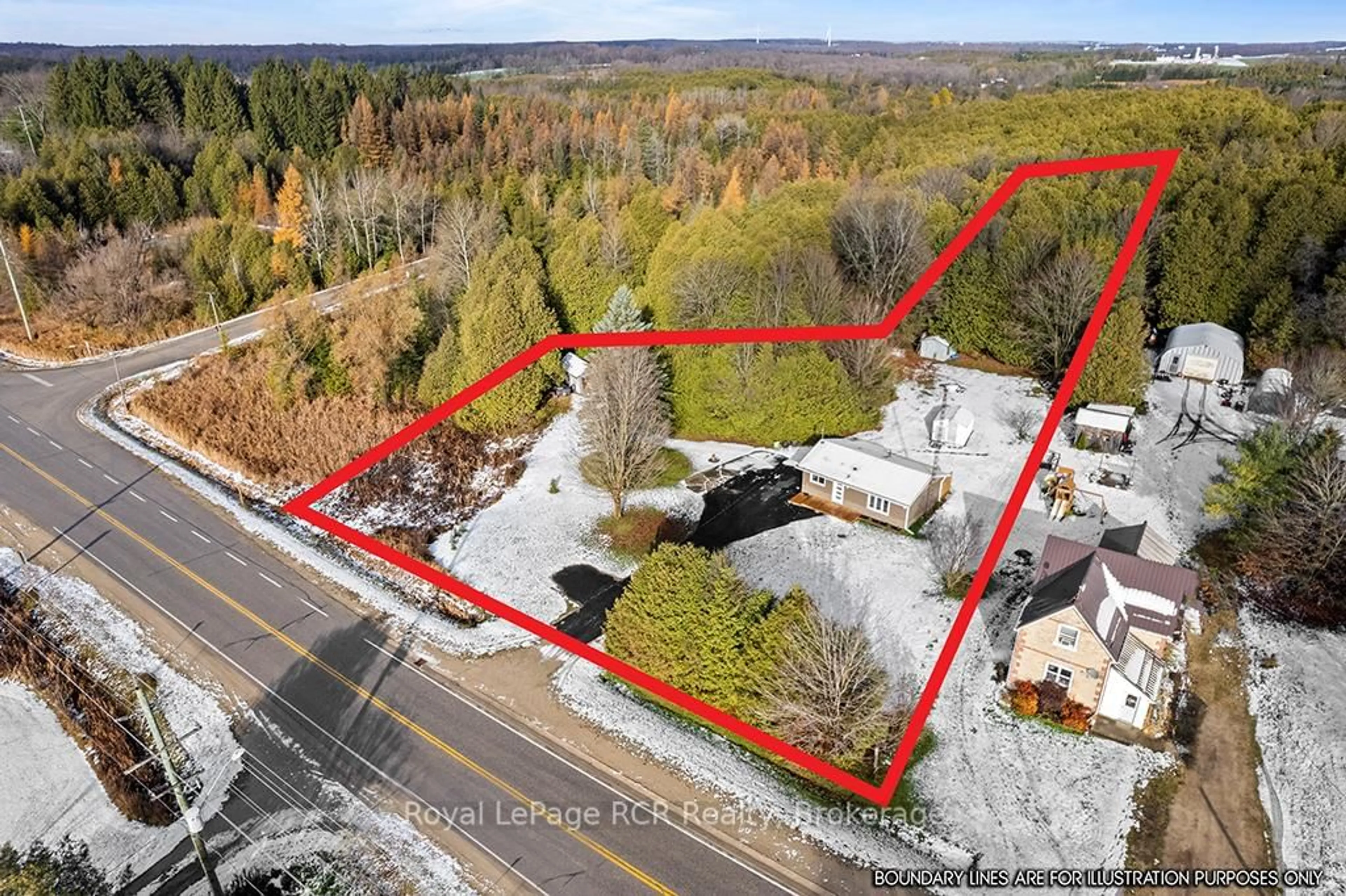 A pic from outside/outdoor area/front of a property/back of a property/a pic from drone, unknown for 405009 Grey 4 Rd, Grey Highlands Ontario N0C 1K0