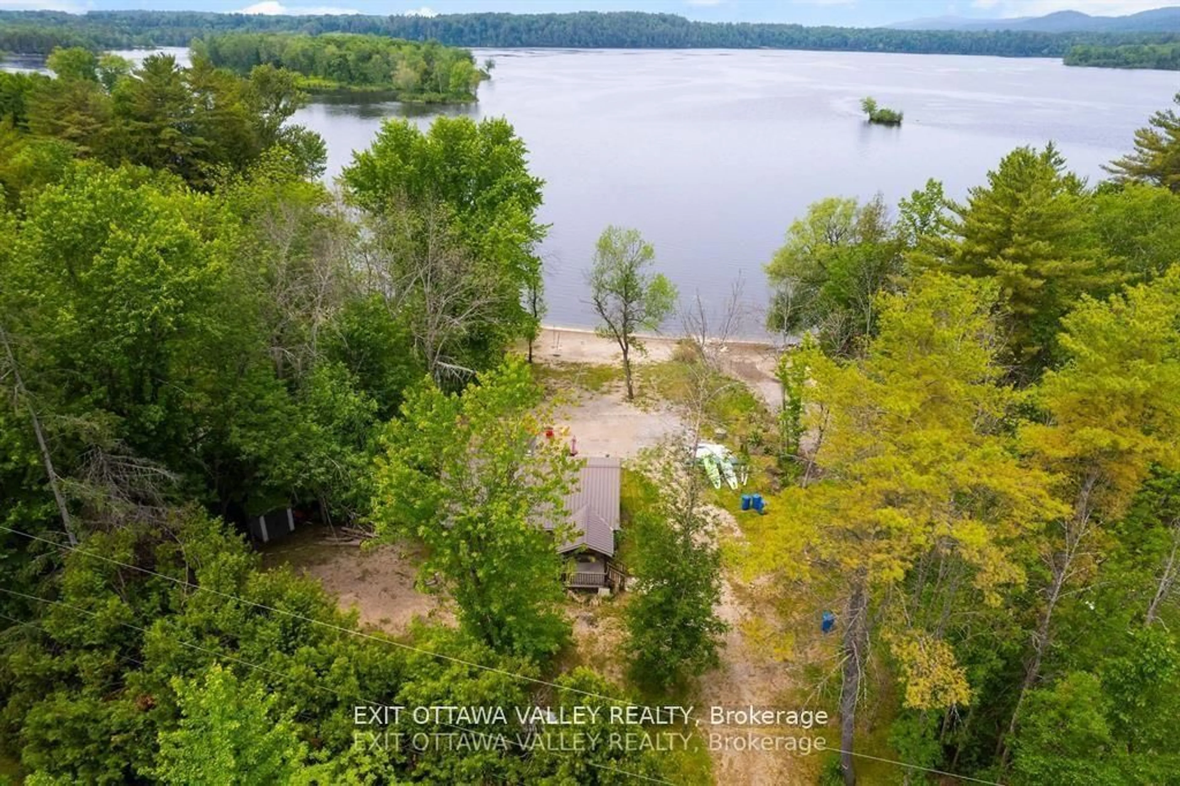 A pic from outside/outdoor area/front of a property/back of a property/a pic from drone, water/lake/river/ocean view for 303 Gervais Rd, Westmeath Ontario K0J 2L0