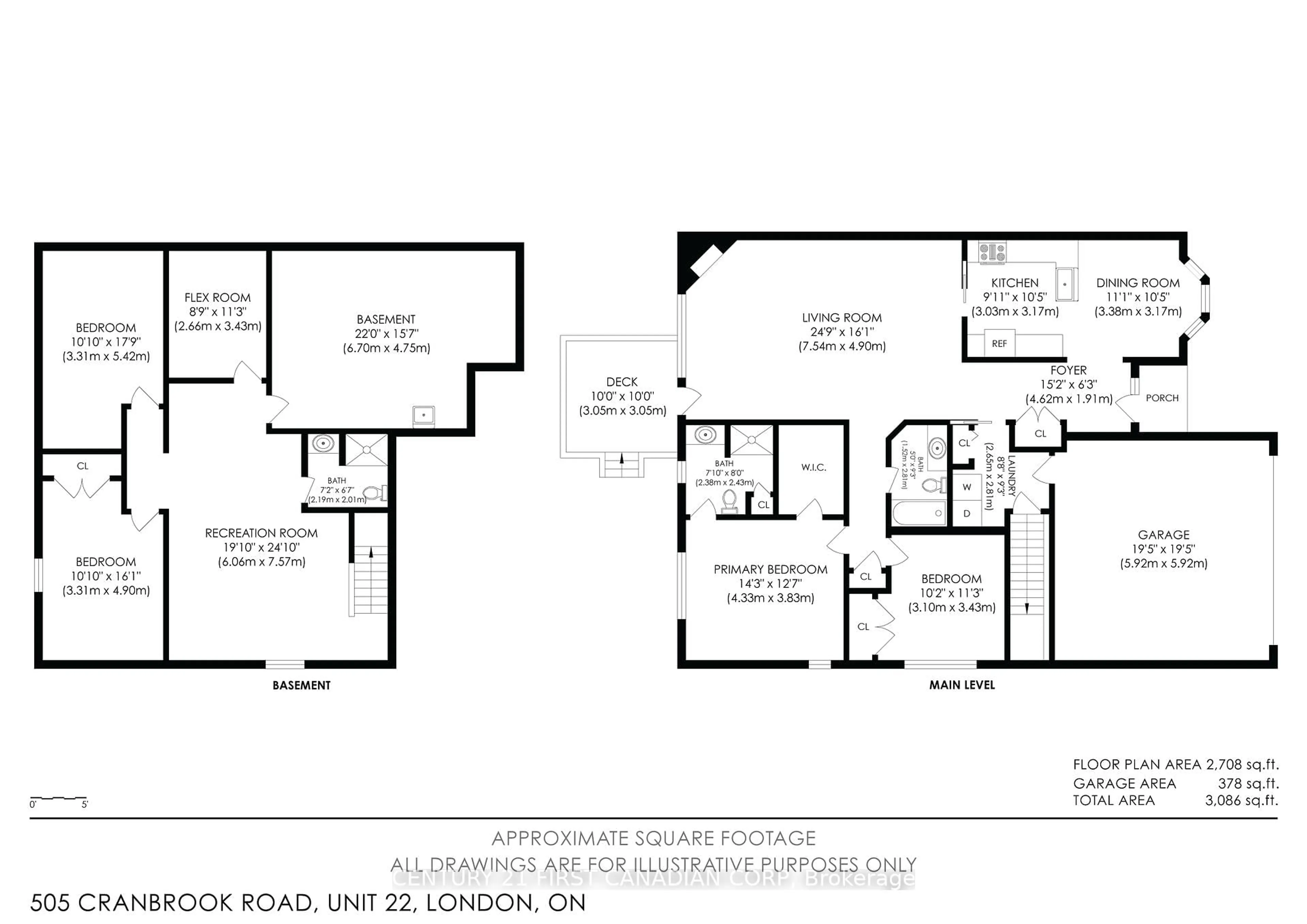 Floor plan for 505 Cranbrook Rd #22, London South Ontario N6K 4V9