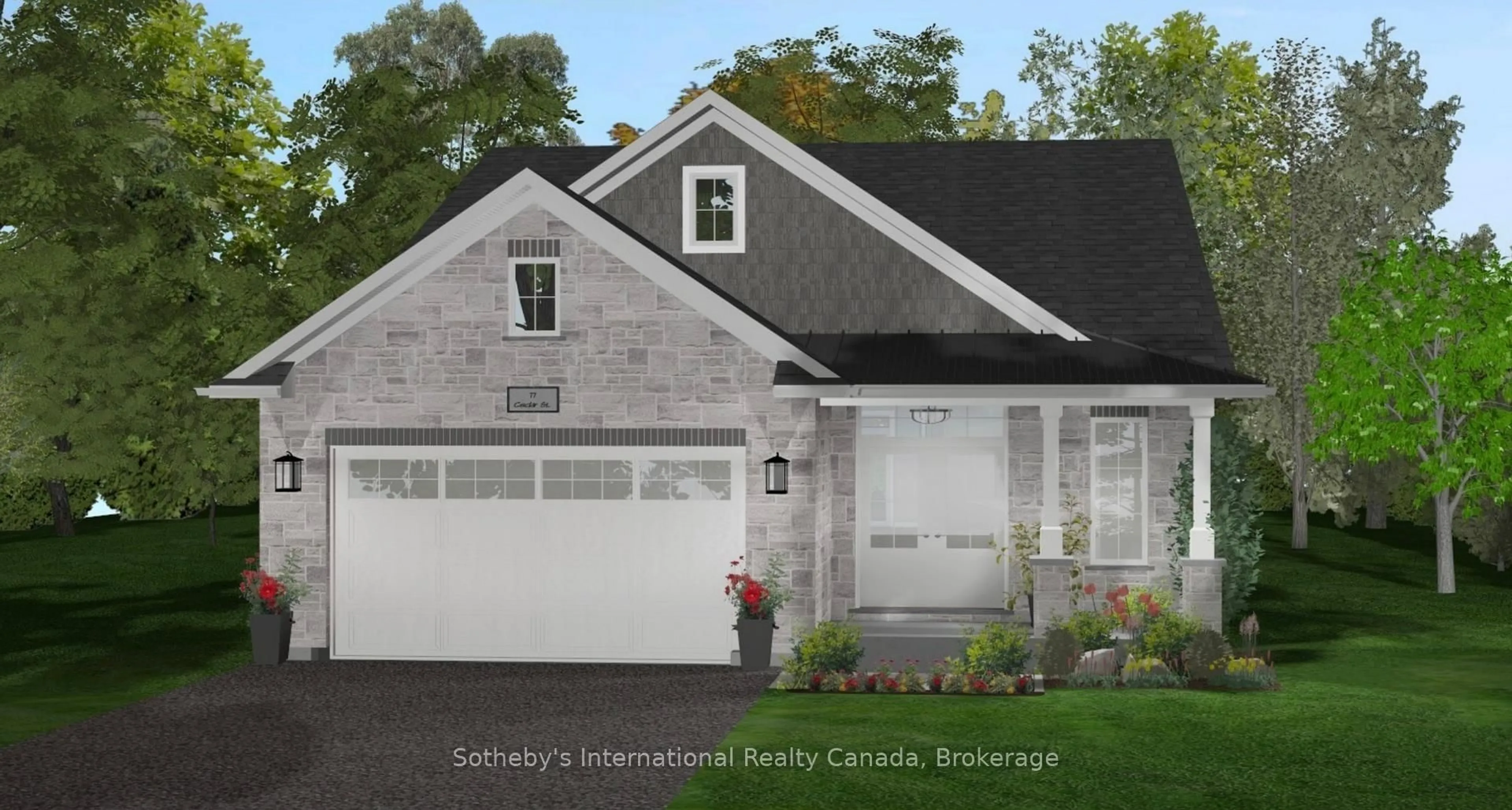 Home with vinyl exterior material, street for 77 Cedar St, Brant Ontario N3L 4G1