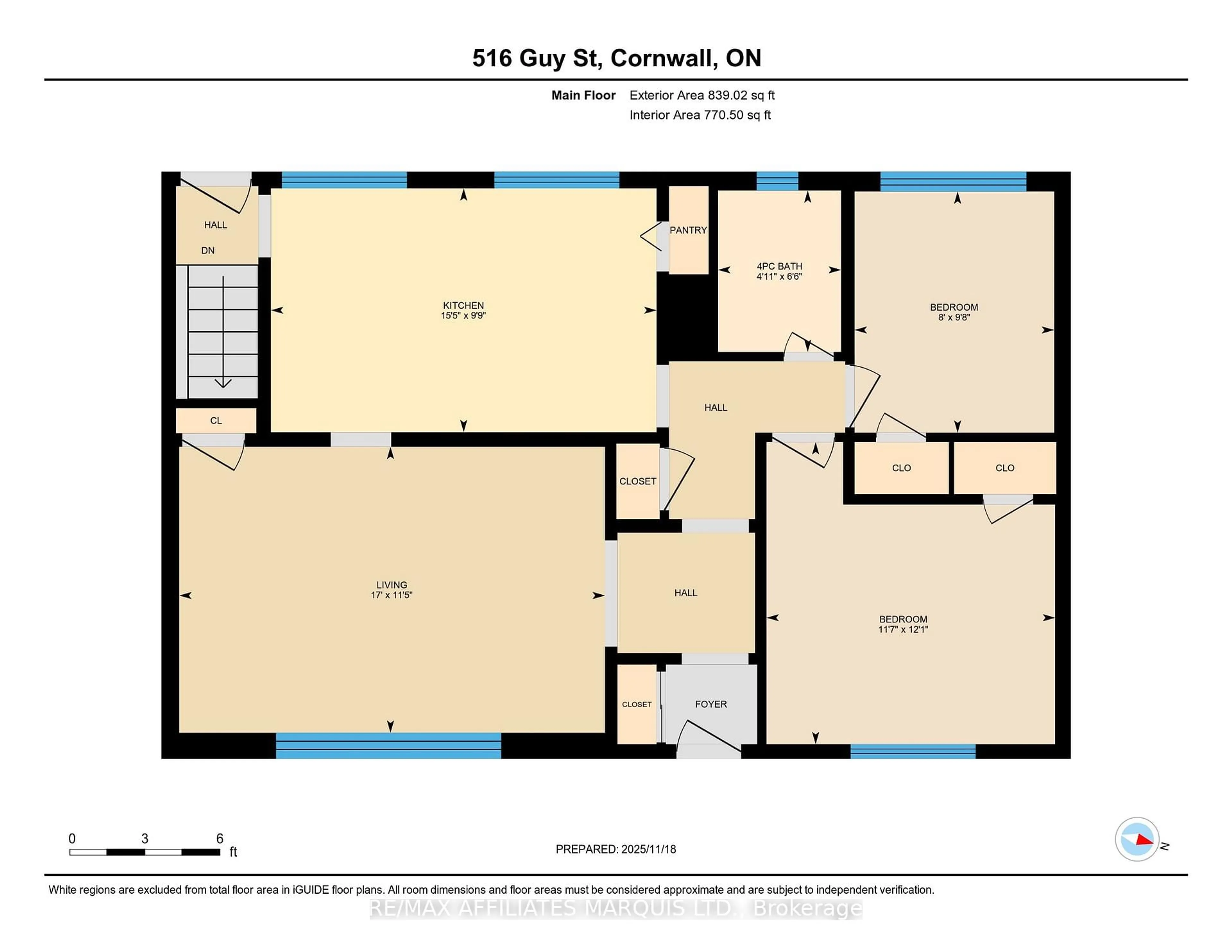 Floor plan for 516 Guy St, Cornwall Ontario K6H 4V6