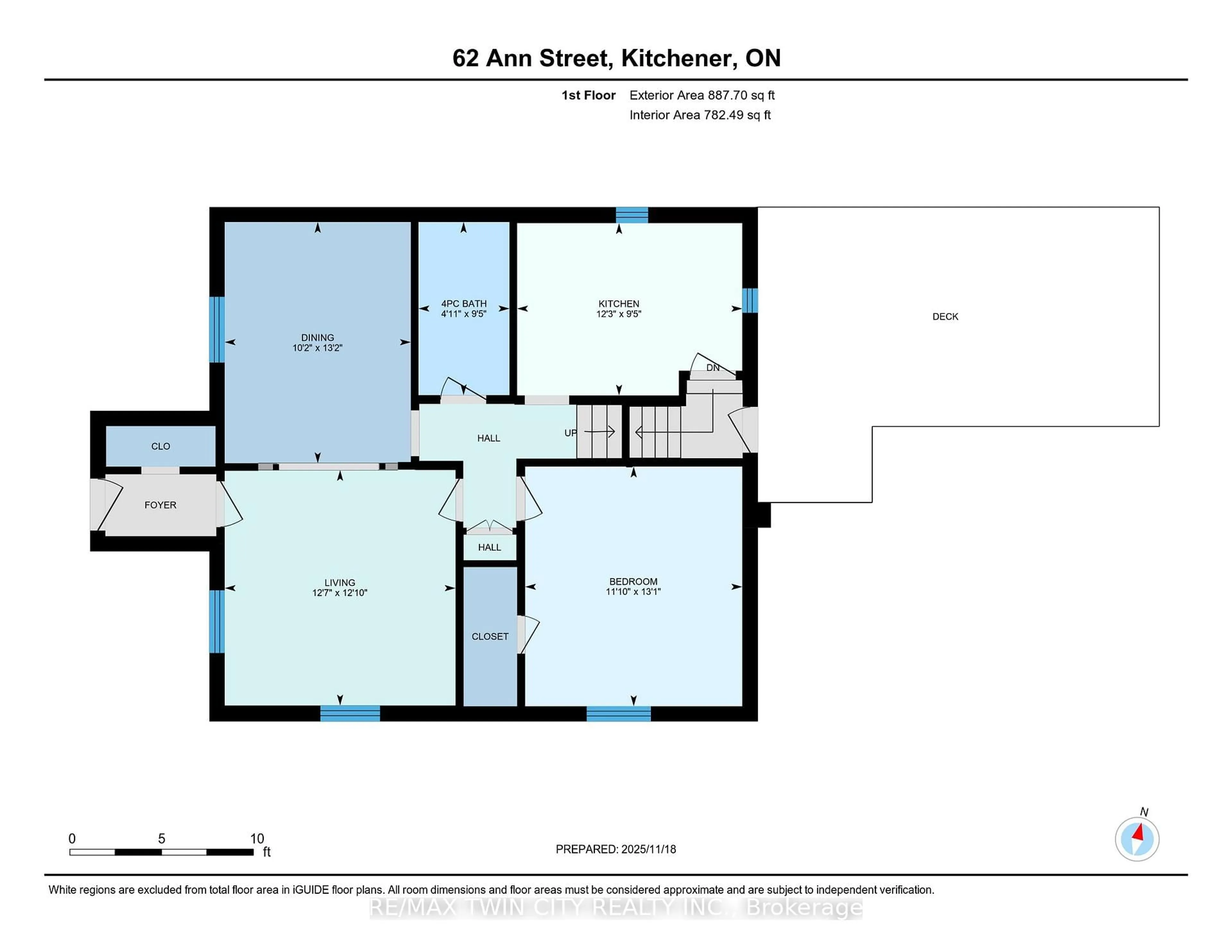 Floor plan for 62 Ann St, Waterloo Ontario N2B 1X9