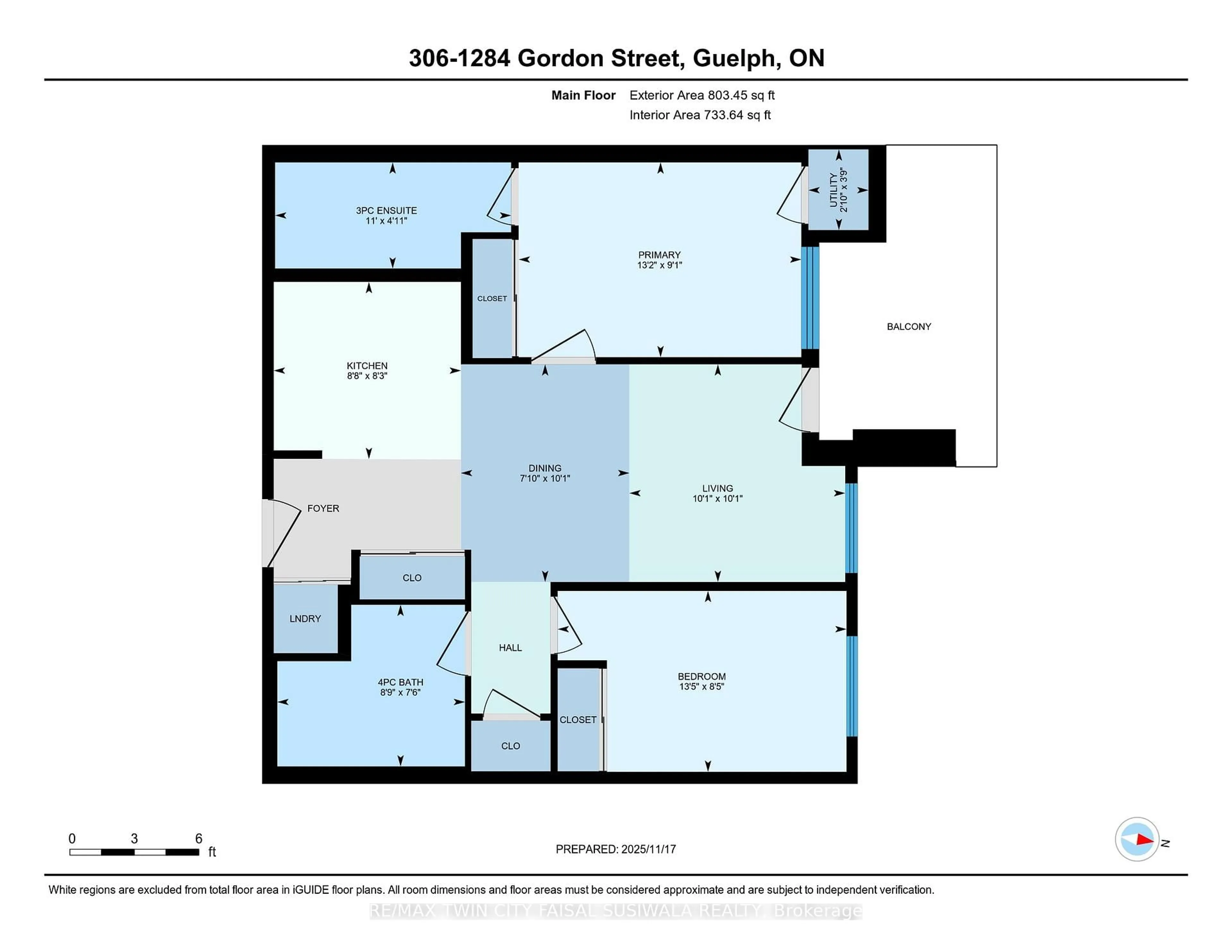 Floor plan for 1284 Gordon St #306, Guelph Ontario N1L 0M8