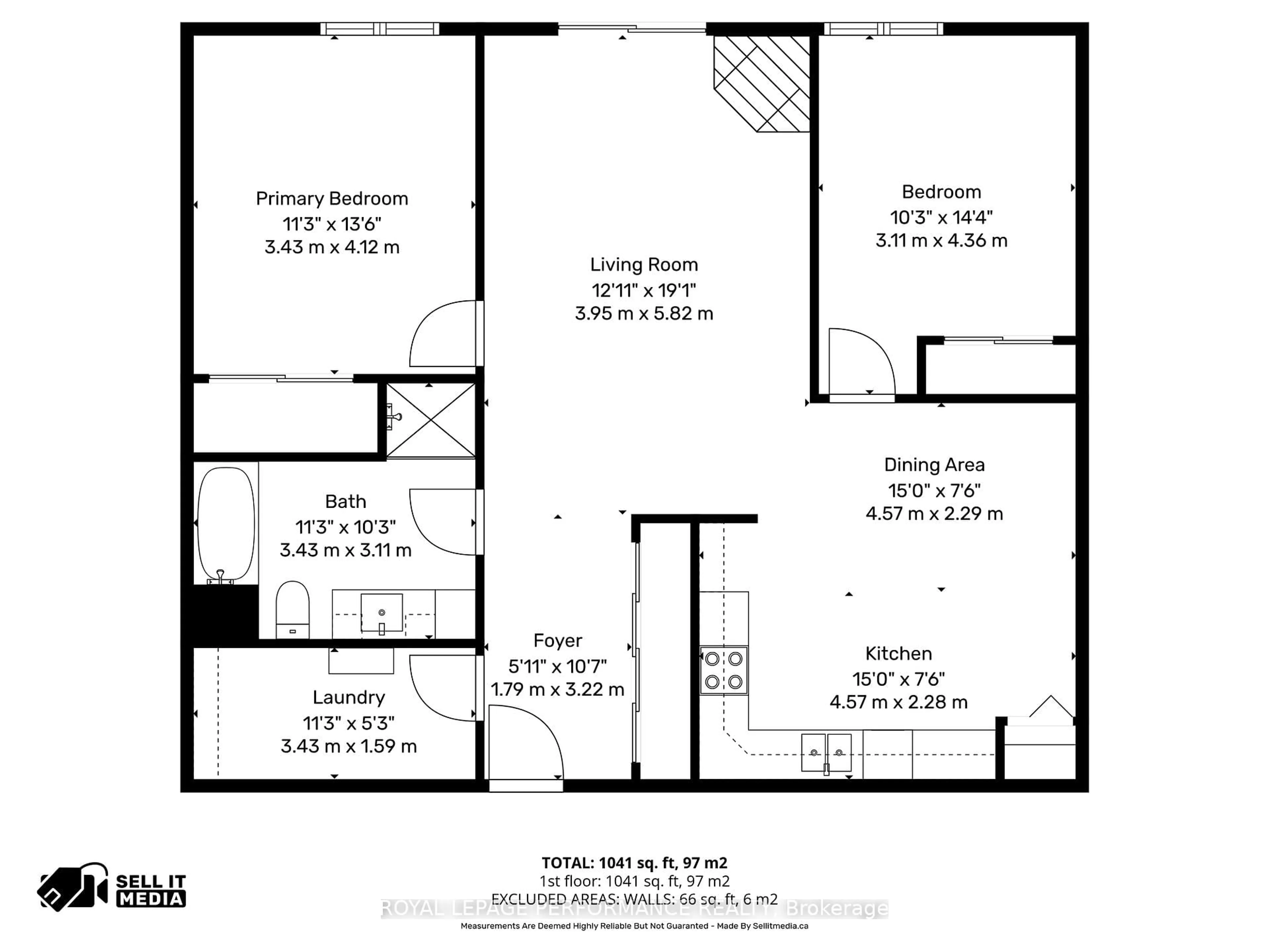 Floor plan for 1303 Clement St #324, Hawkesbury Ontario K6A 3P1