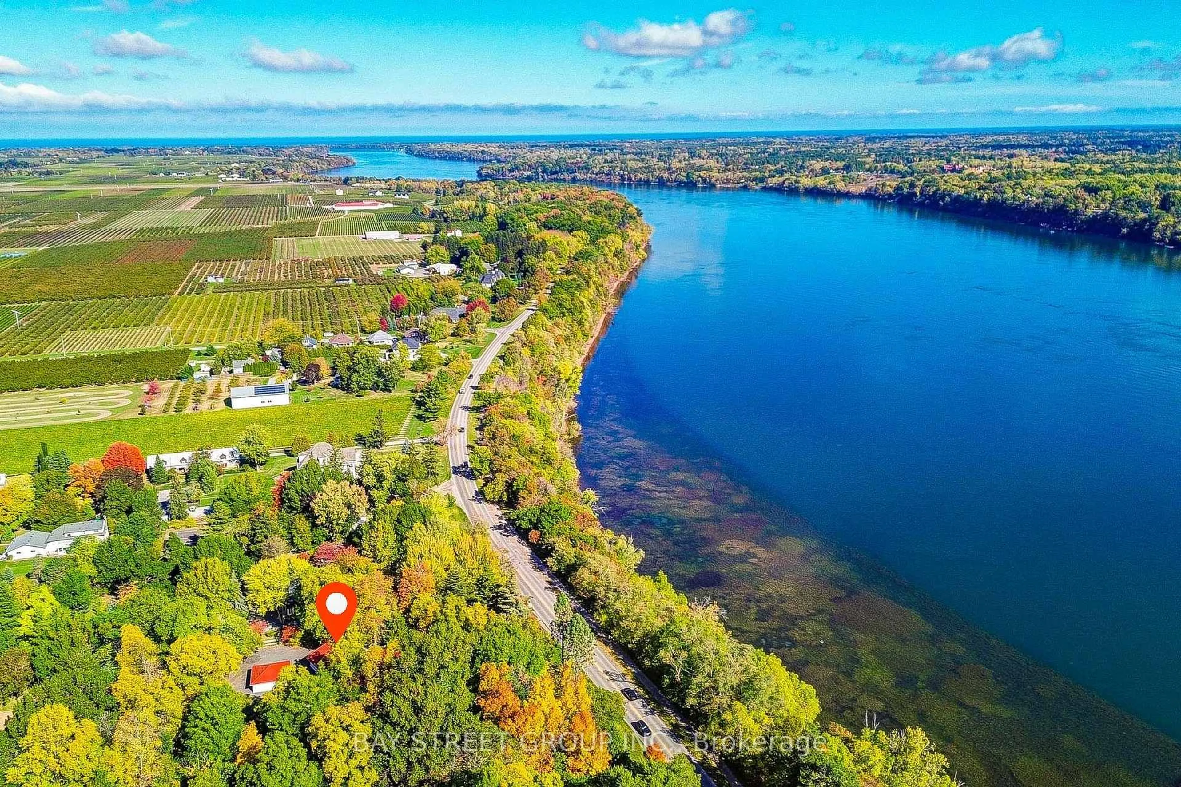 A pic from outside/outdoor area/front of a property/back of a property/a pic from drone, water/lake/river/ocean view for 14874 Niagara River Pkwy, Niagara-on-the-Lake Ontario L0S 1J0