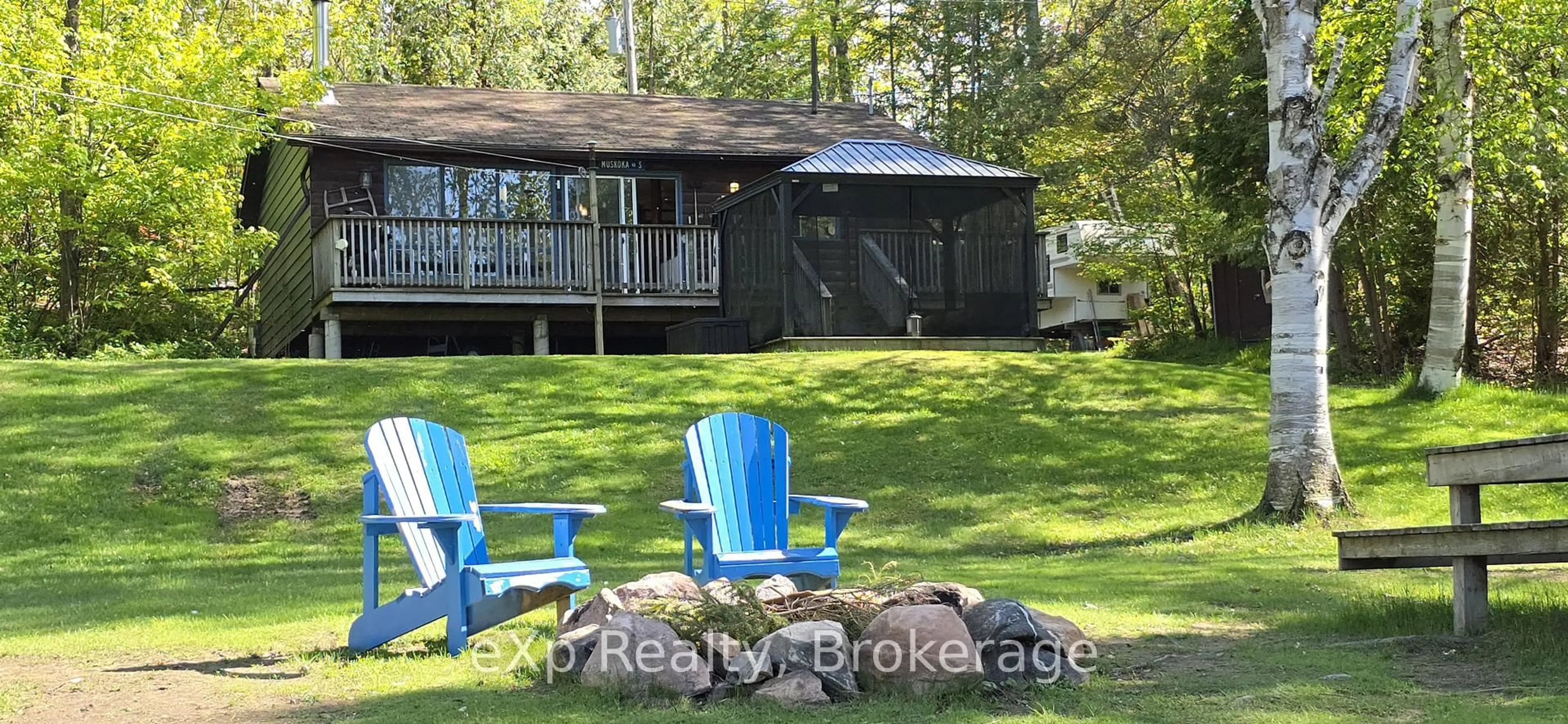 Patio, water/lake/river/ocean view for 508 Skerryvore Community Rd, The Archipelago Ontario P0G 1G0