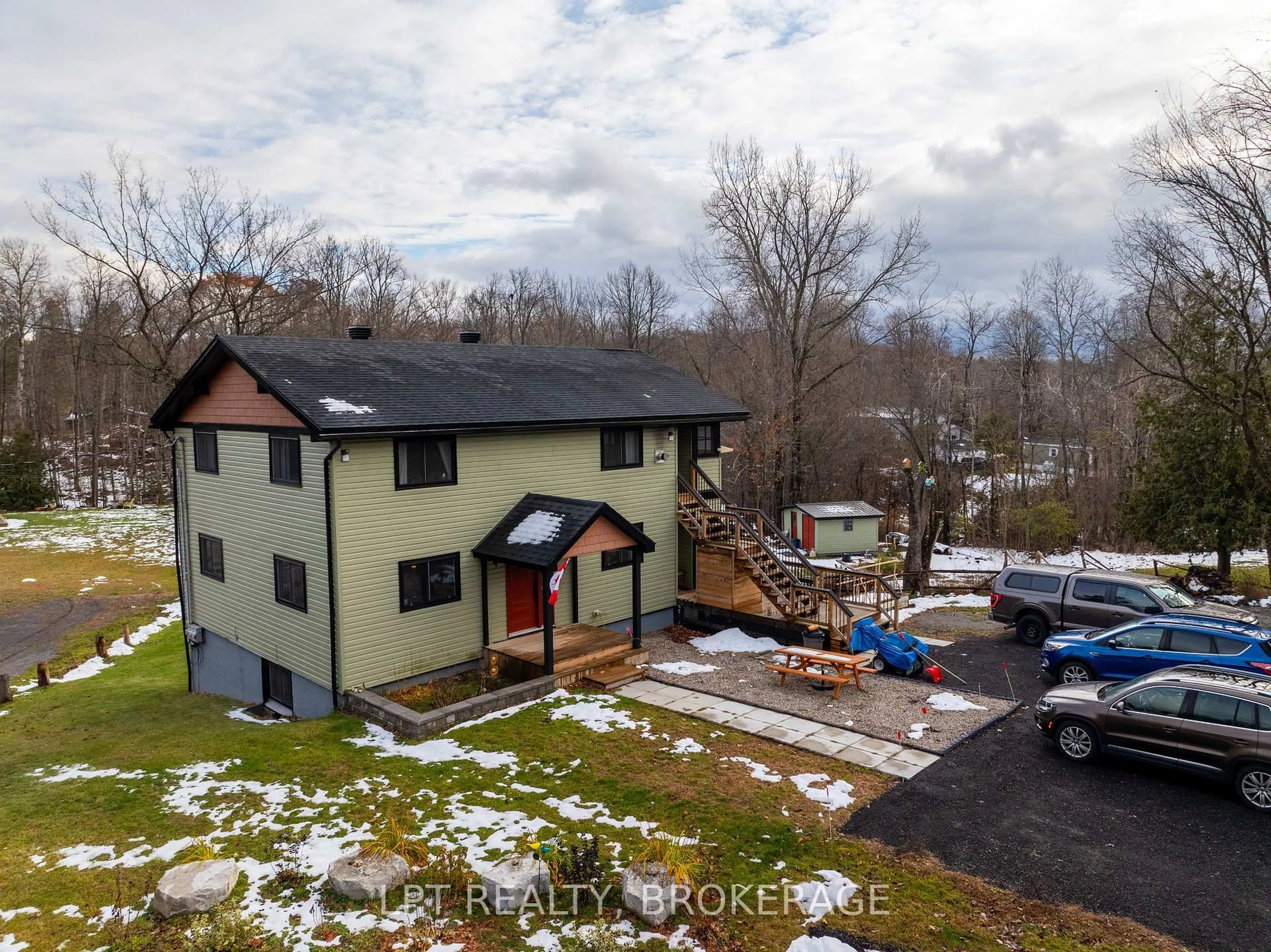 A pic from outside/outdoor area/front of a property/back of a property/a pic from drone, building for 1857 Crow Lake Rd, Maberly Ontario K0H 2B0