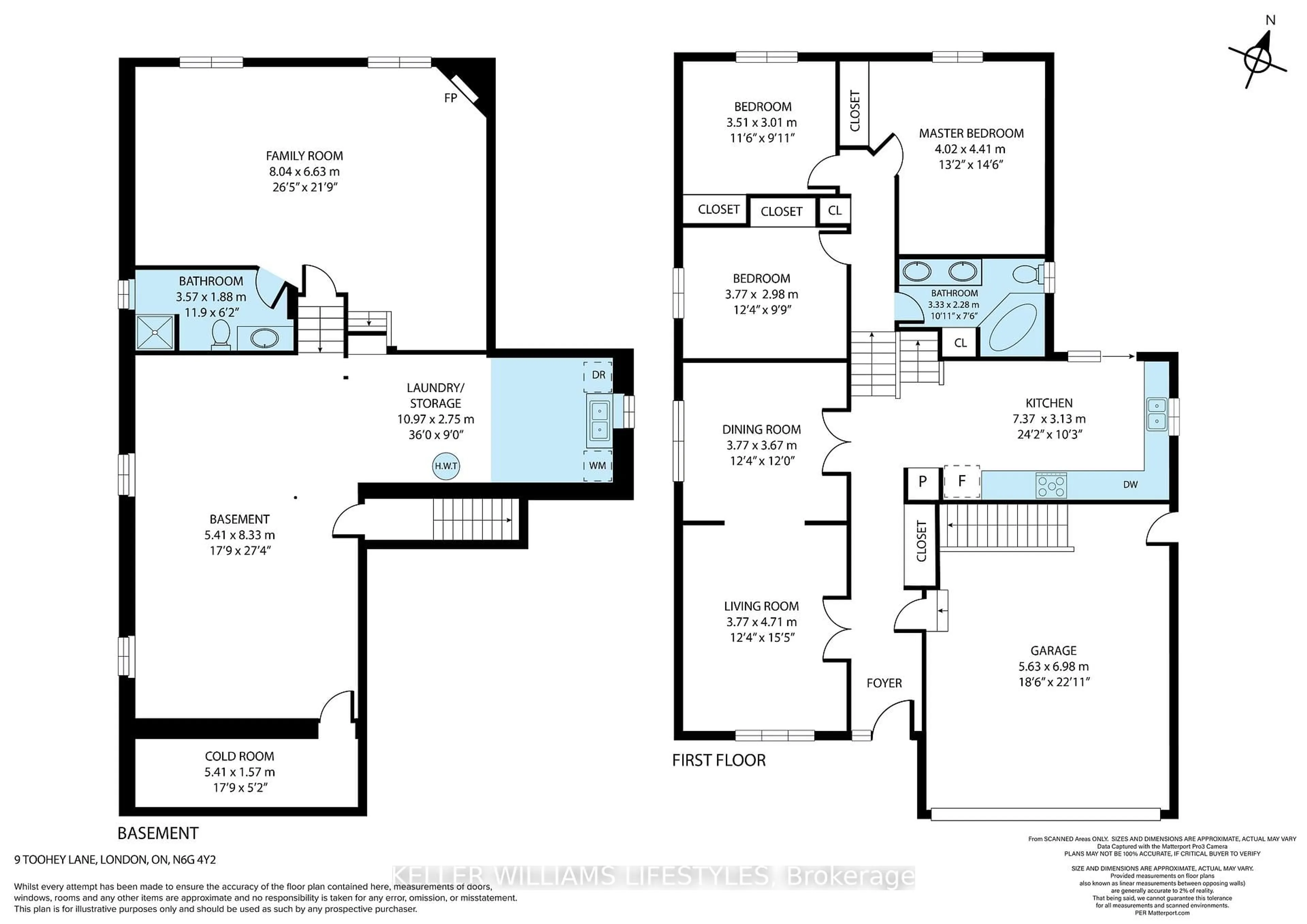 Floor plan for 9 Toohey Lane, London North Ontario N6G 4Y2