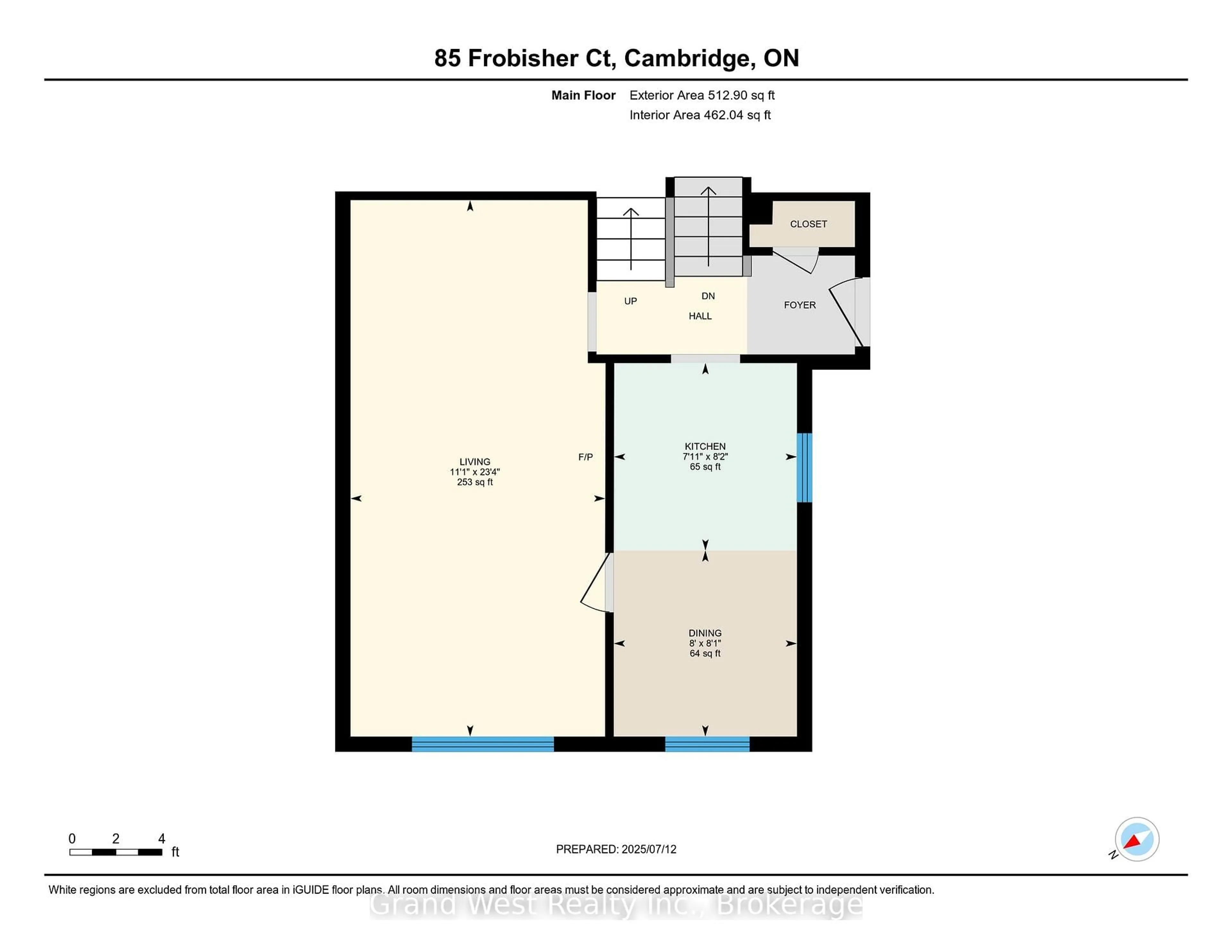 Floor plan for 85 Frobisher Crt, Cambridge Ontario N1R 6Z5