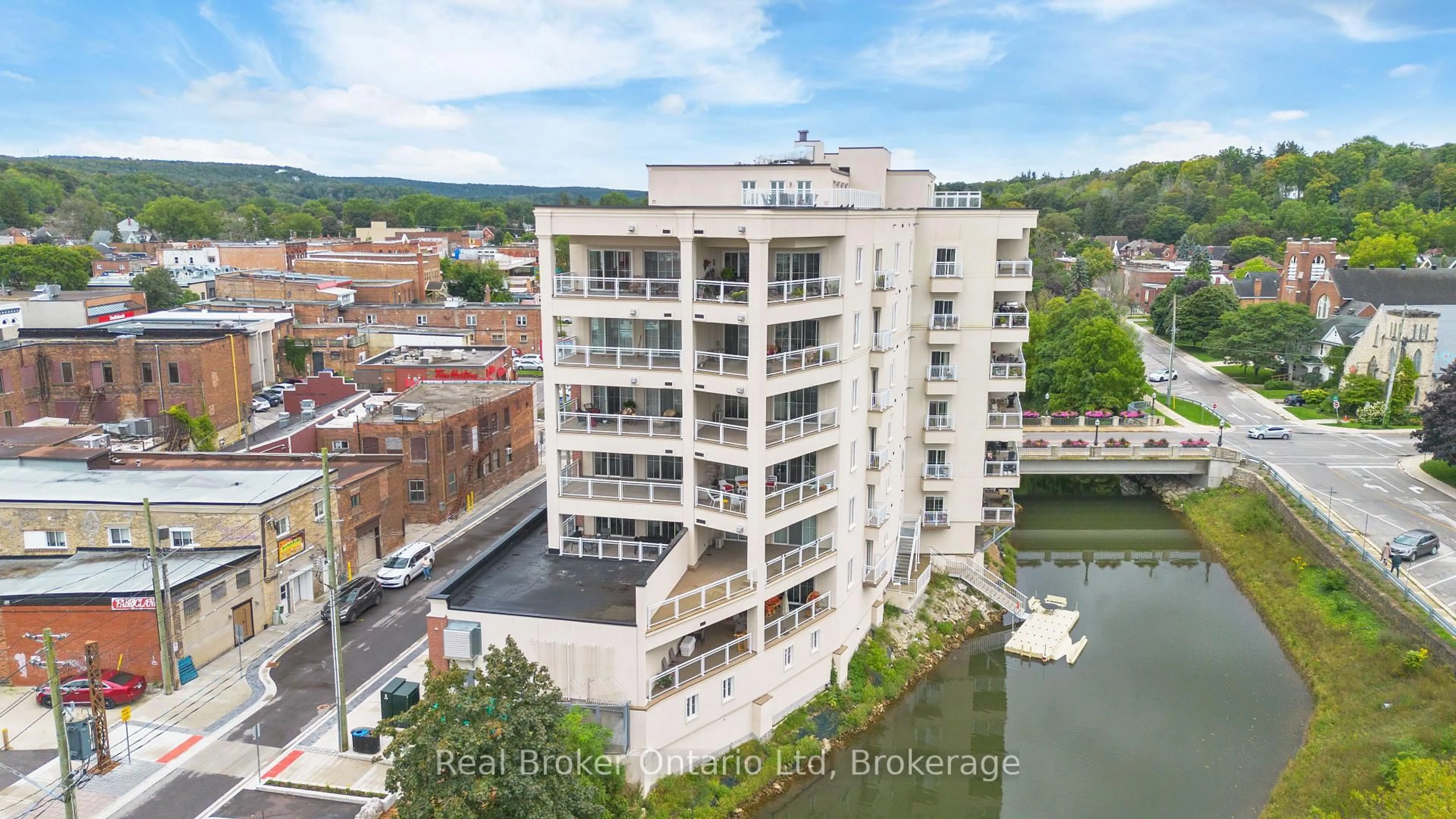 A pic from outside/outdoor area/front of a property/back of a property/a pic from drone, water/lake/river/ocean view for 80 9th St #603, Owen Sound Ontario N4K 1N4