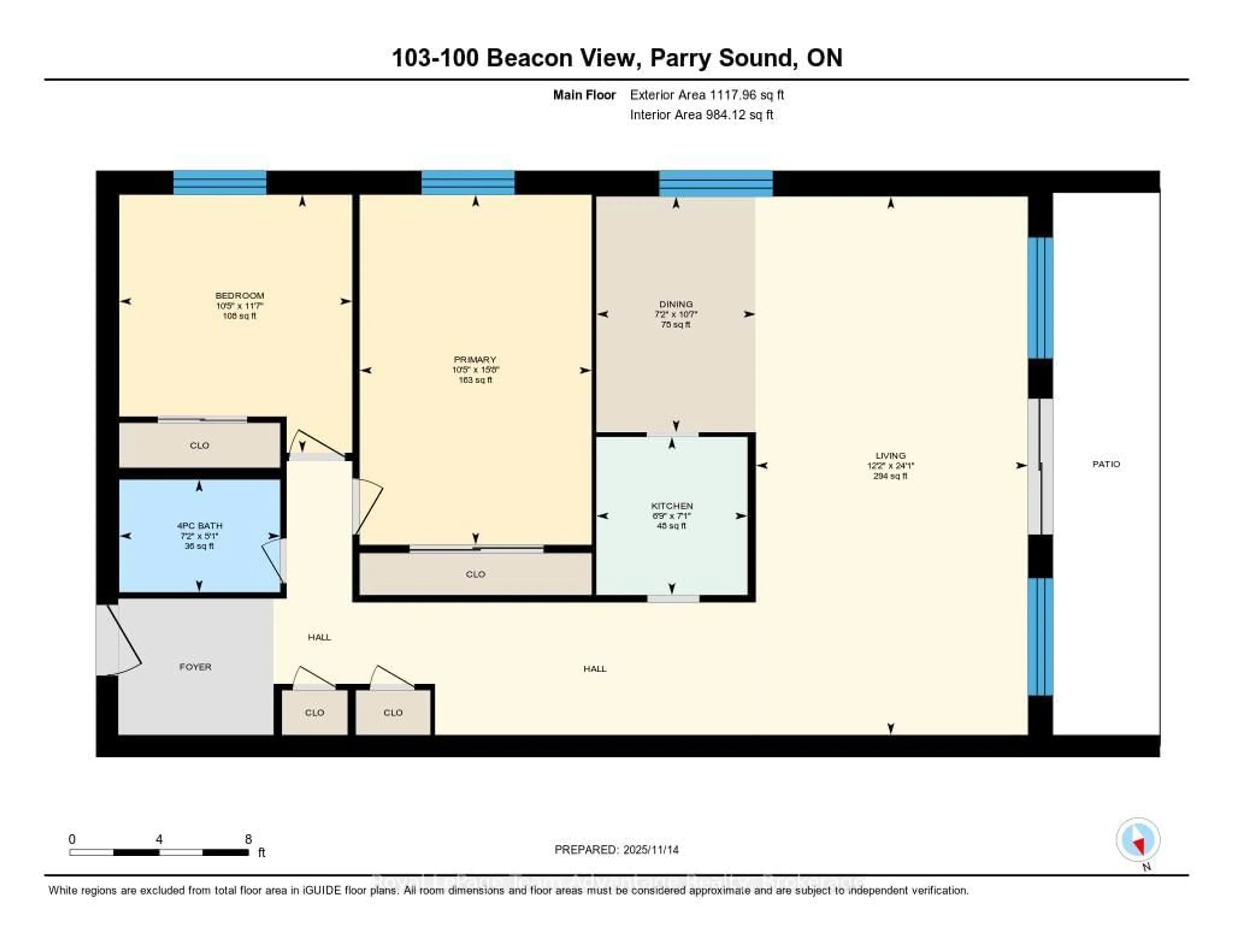 Floor plan for 100 Beaconview Hts #103, Parry Sound Ontario P2A 2E1