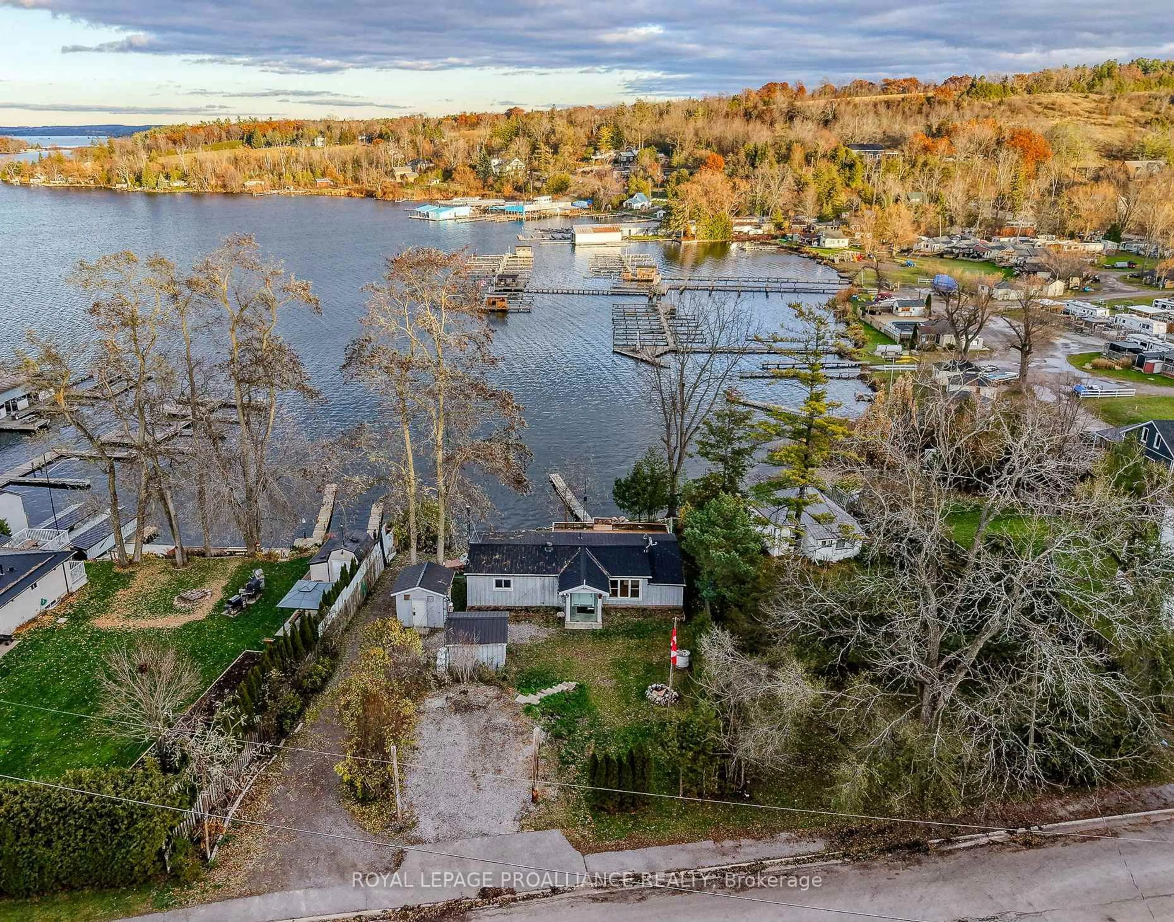 A pic from outside/outdoor area/front of a property/back of a property/a pic from drone, water/lake/river/ocean view for 5289 Plank Rd, Hamilton Township Ontario K0K 2E0