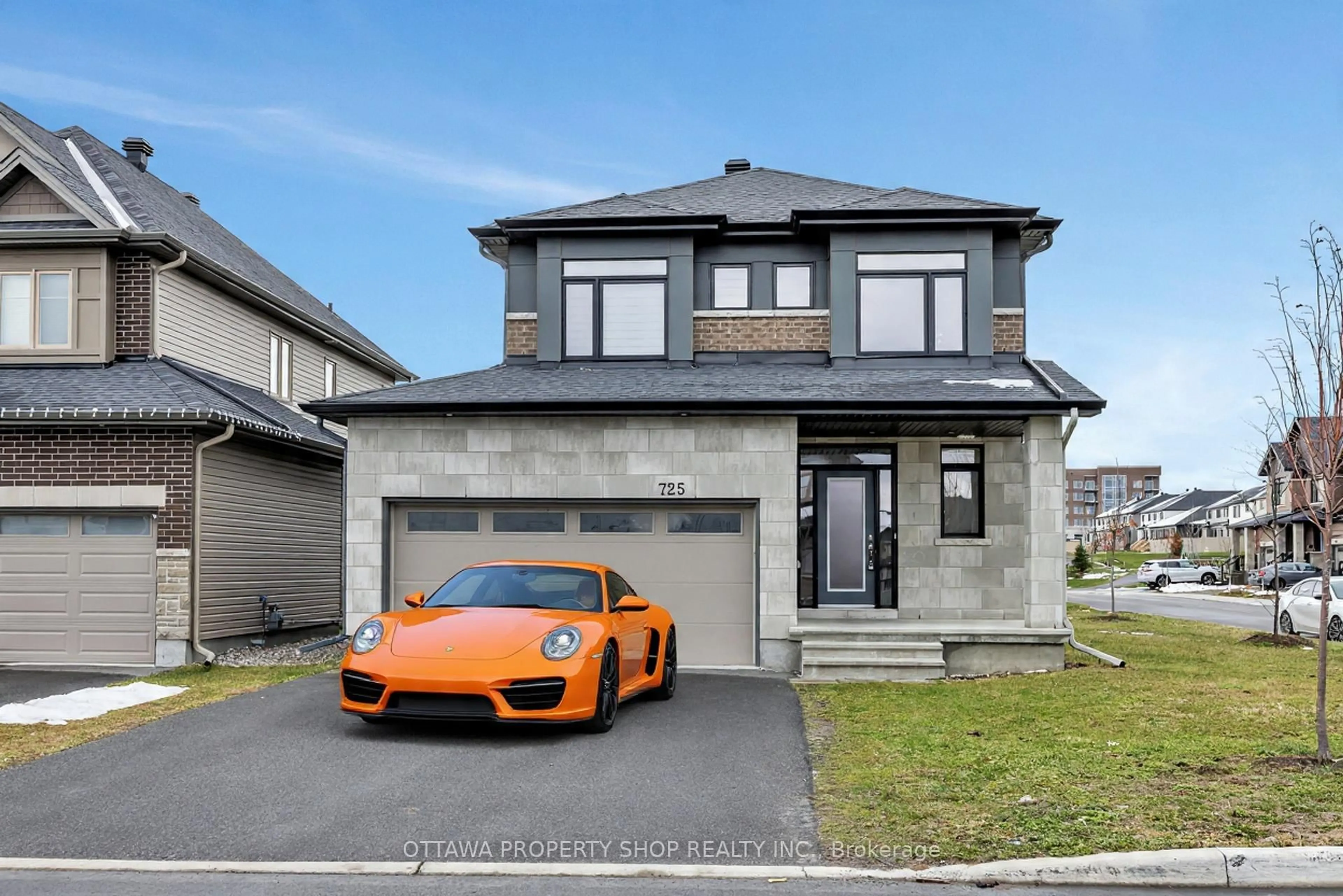 Home with brick exterior material, street for 725 Odyssey Way, Leitrim Ontario K1T 4R5