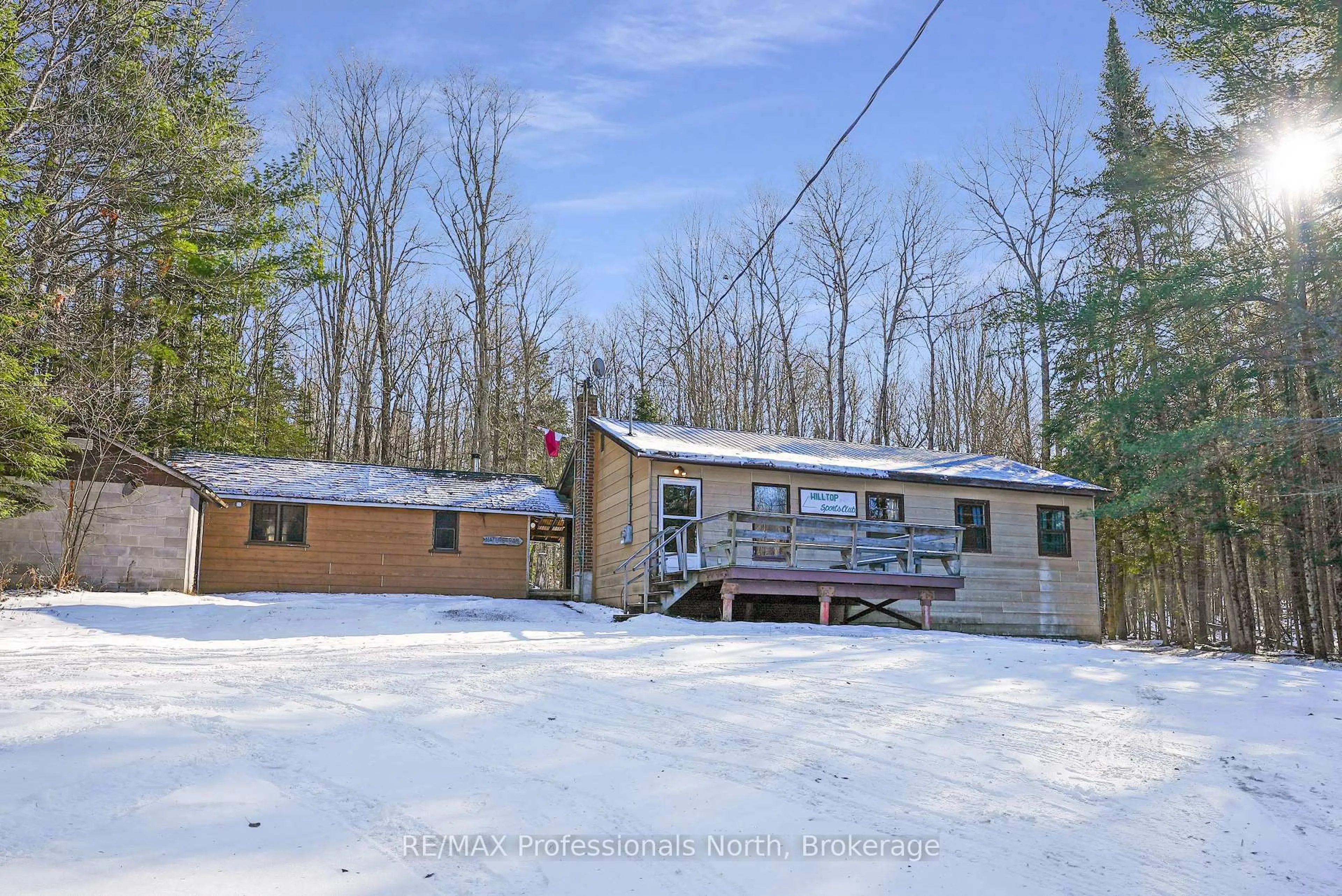 A pic from outside/outdoor area/front of a property/back of a property/a pic from drone, water/lake/river/ocean view for 1171 Fishtail Lake Rd, Dysart et al Ontario K0L 1M1
