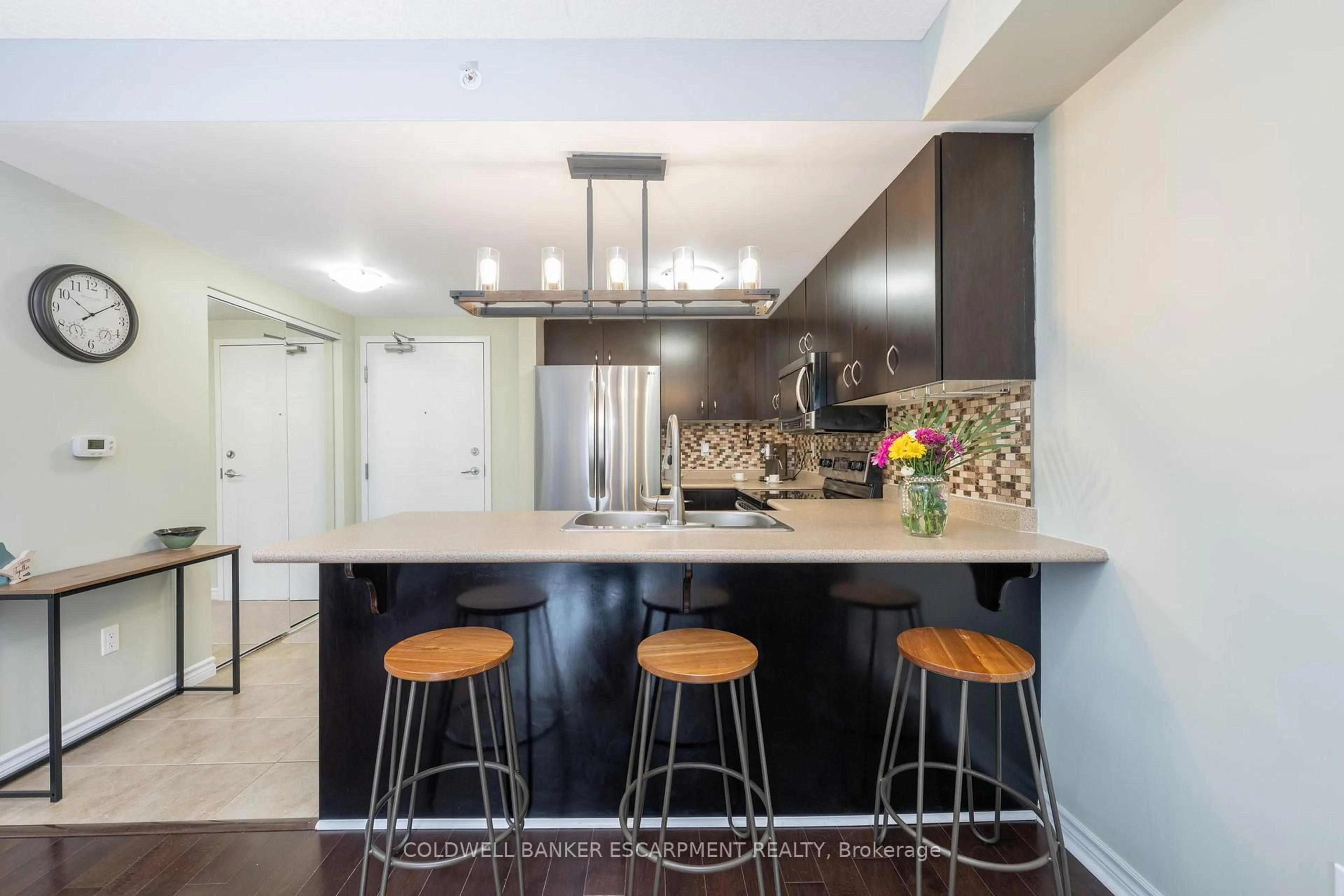 Contemporary kitchen, ceramic/tile floor for 43 Goodwin Dr #109, Guelph Ontario N1L 0E8