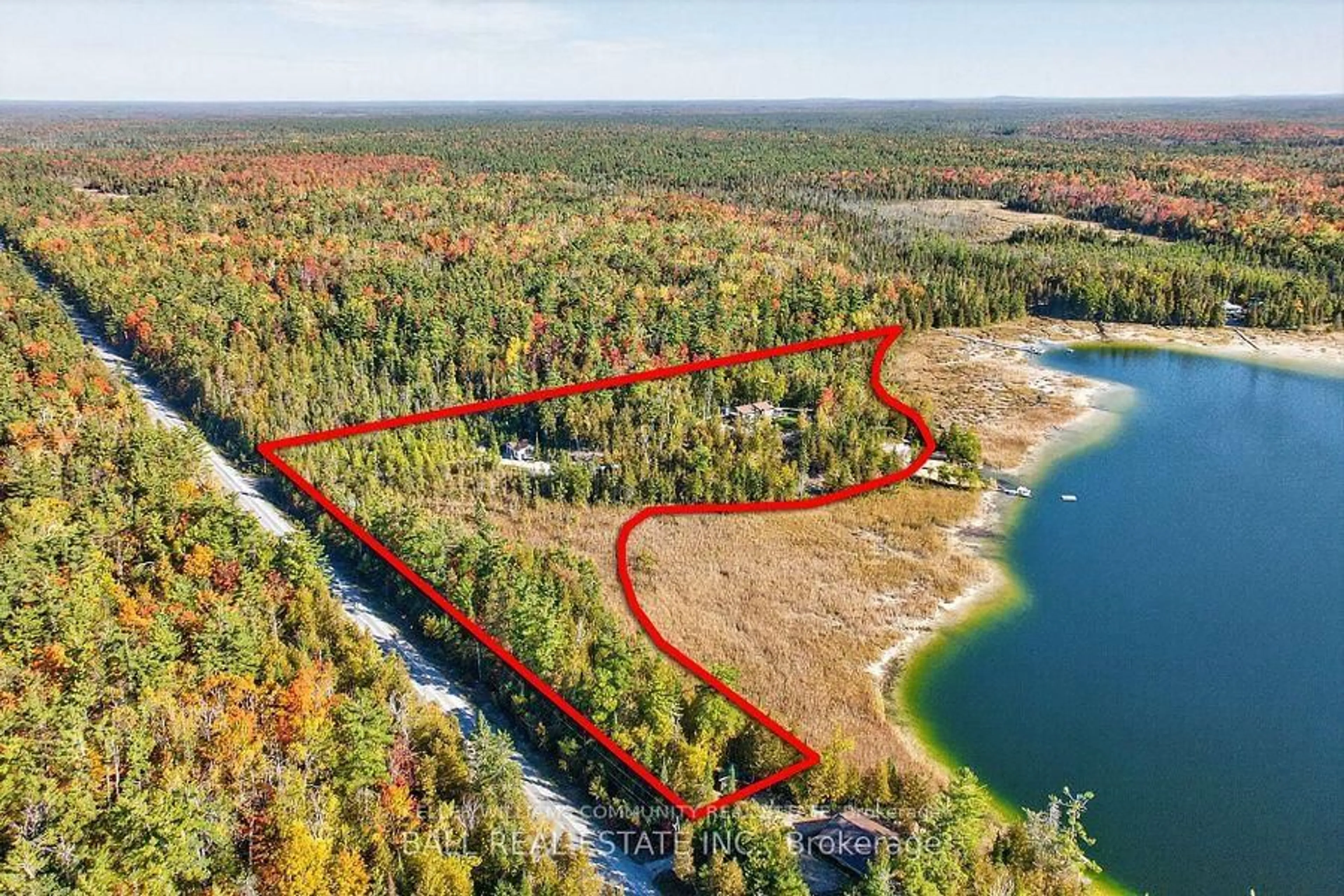 A pic from outside/outdoor area/front of a property/back of a property/a pic from drone, water/lake/river/ocean view for 1352 County Rd 49 Rd, Trent Lakes Ontario K0M 1A0