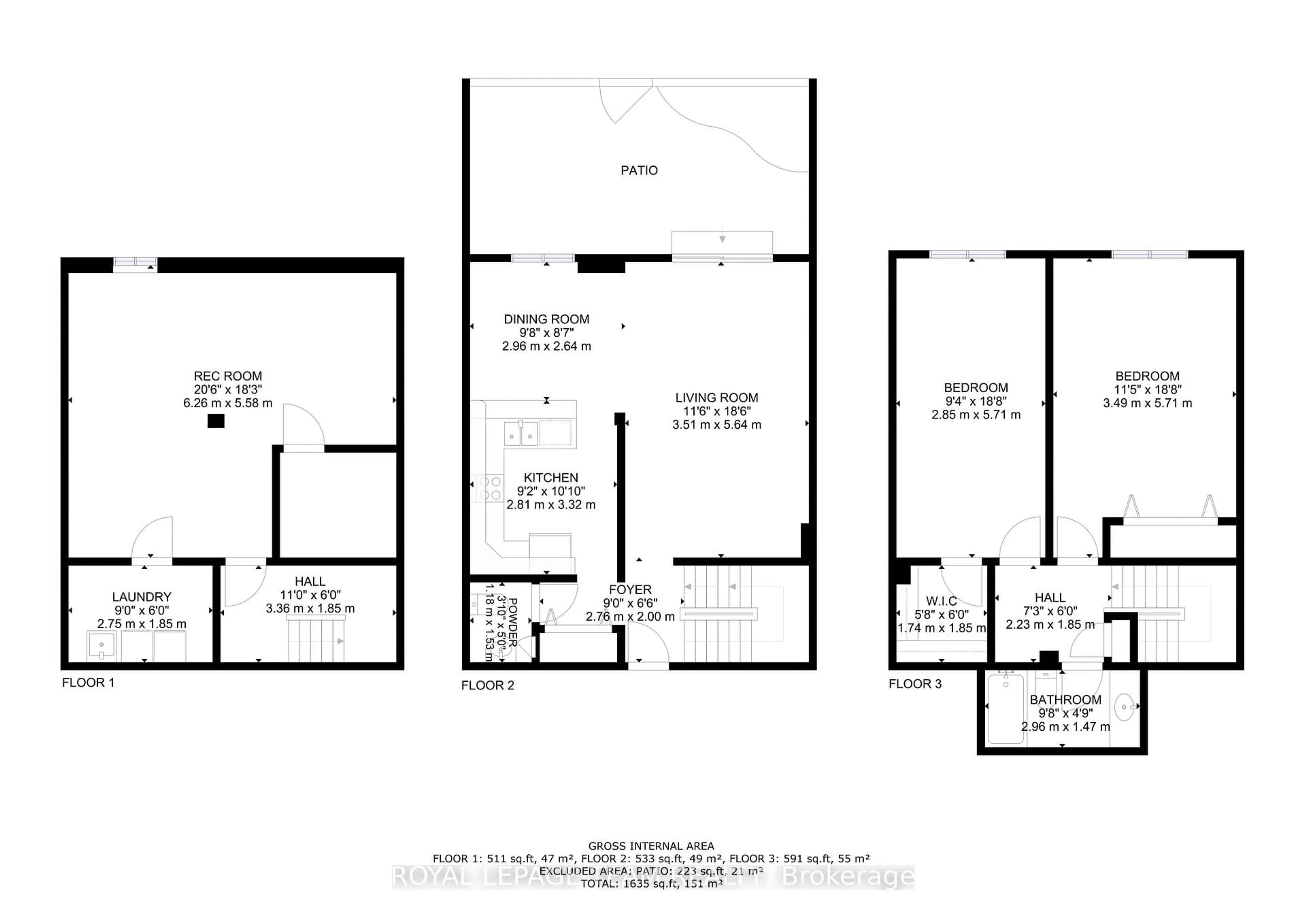 Floor plan for 227 Ridgepark Private #54, Ottawa Ontario K2G 1H1
