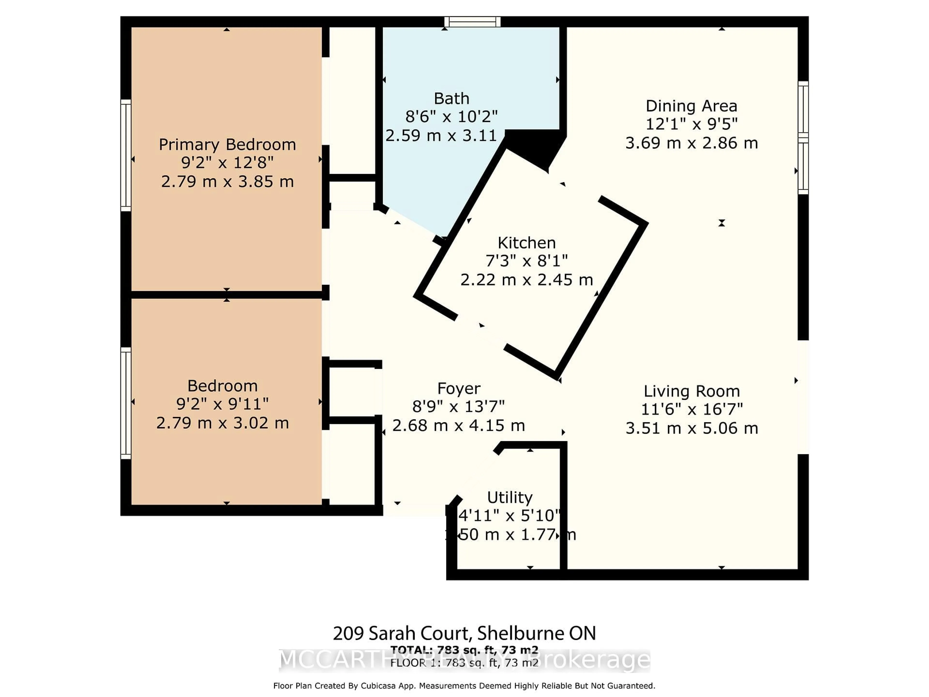 Floor plan for 209 Sarah Crt, Shelburne Ontario L9V 2Z8