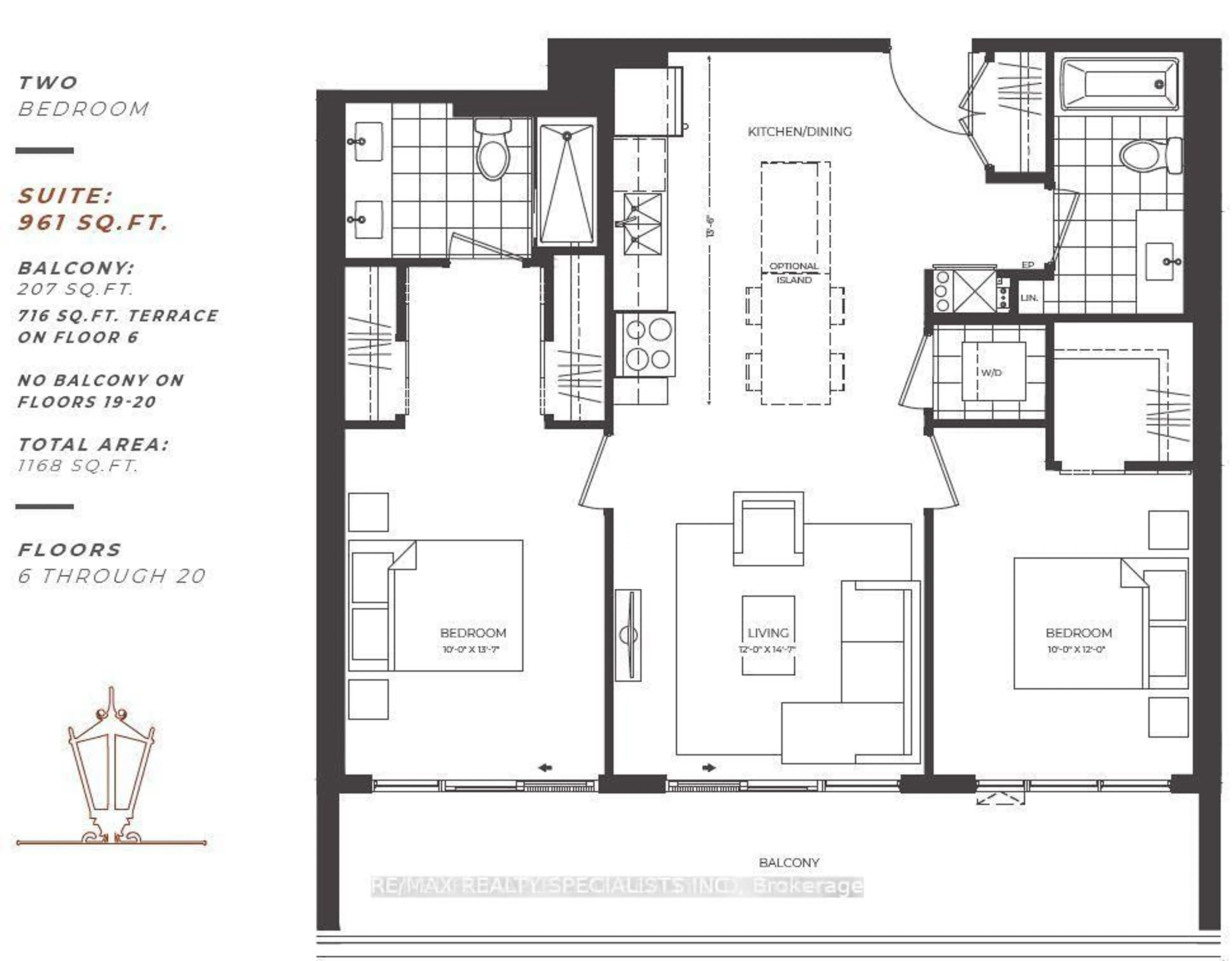 Floor plan for 15 Glebe St #1310, Cambridge Ontario N1S 0C3