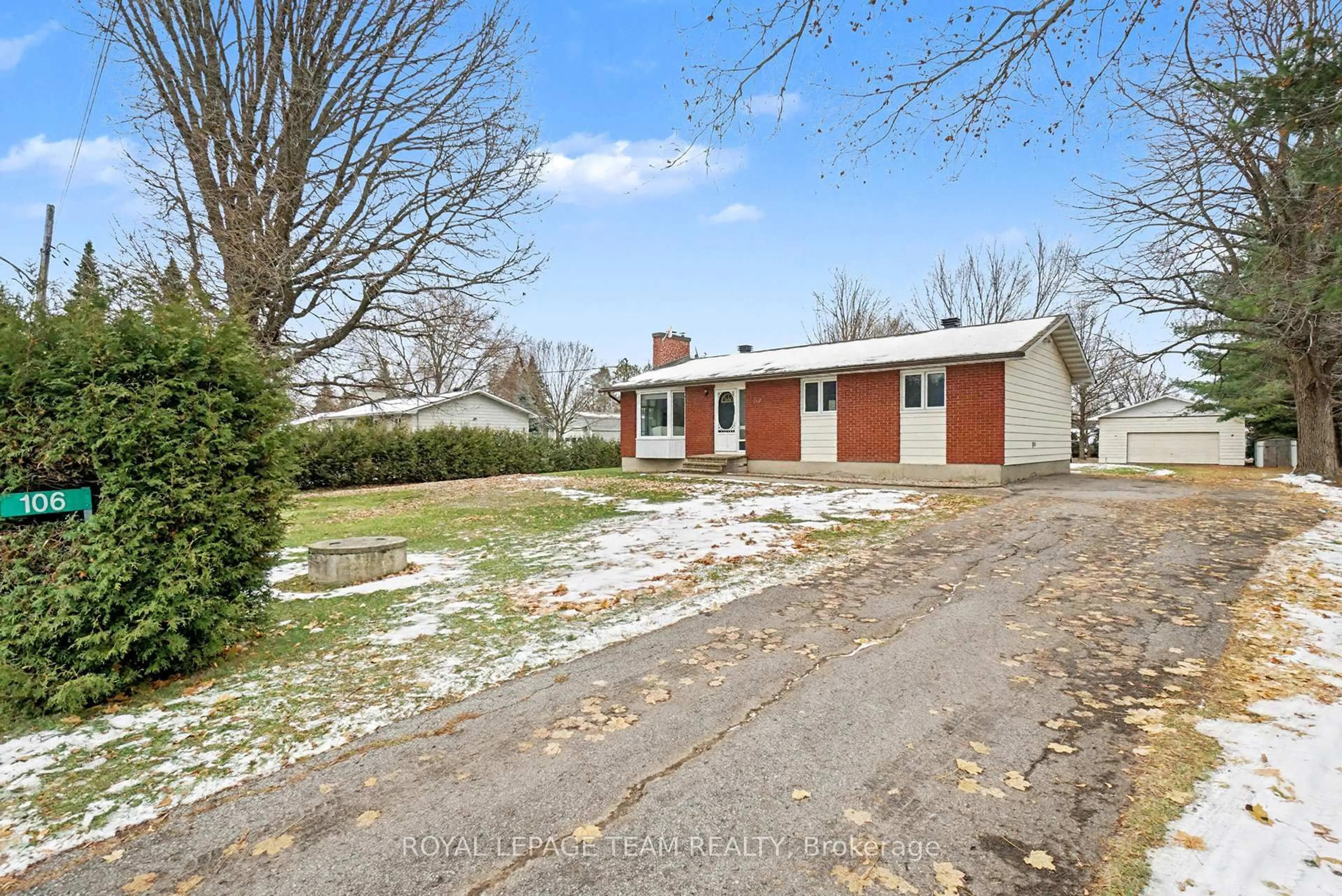 A pic from outside/outdoor area/front of a property/back of a property/a pic from drone, street for 106 Snowbird Lane, Kinburn Ontario K0A 2H0