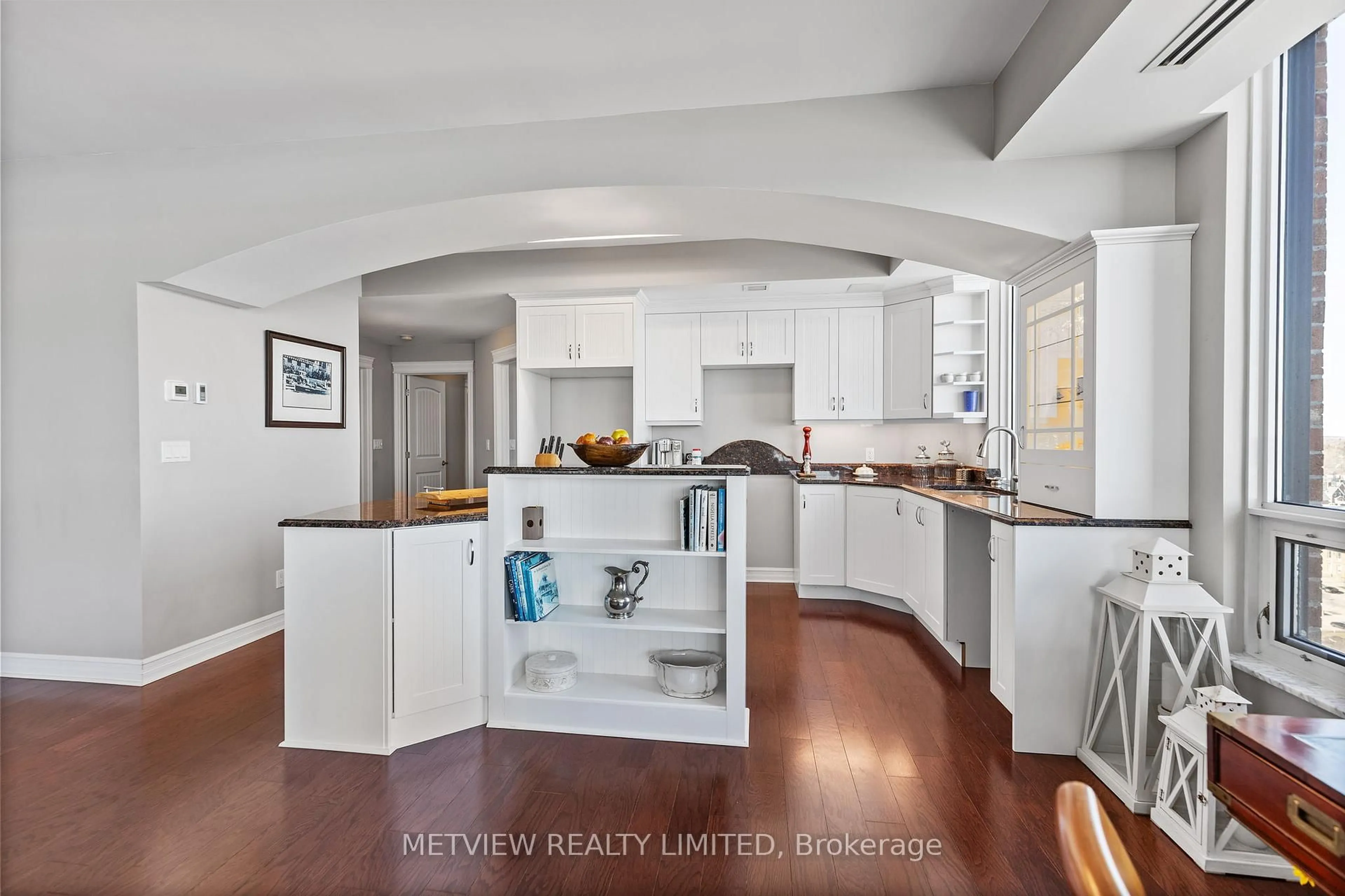 Open concept kitchen, ceramic/tile floor for 15 St Andrew St #Unit 1803, Brockville Ontario K6V 0B8