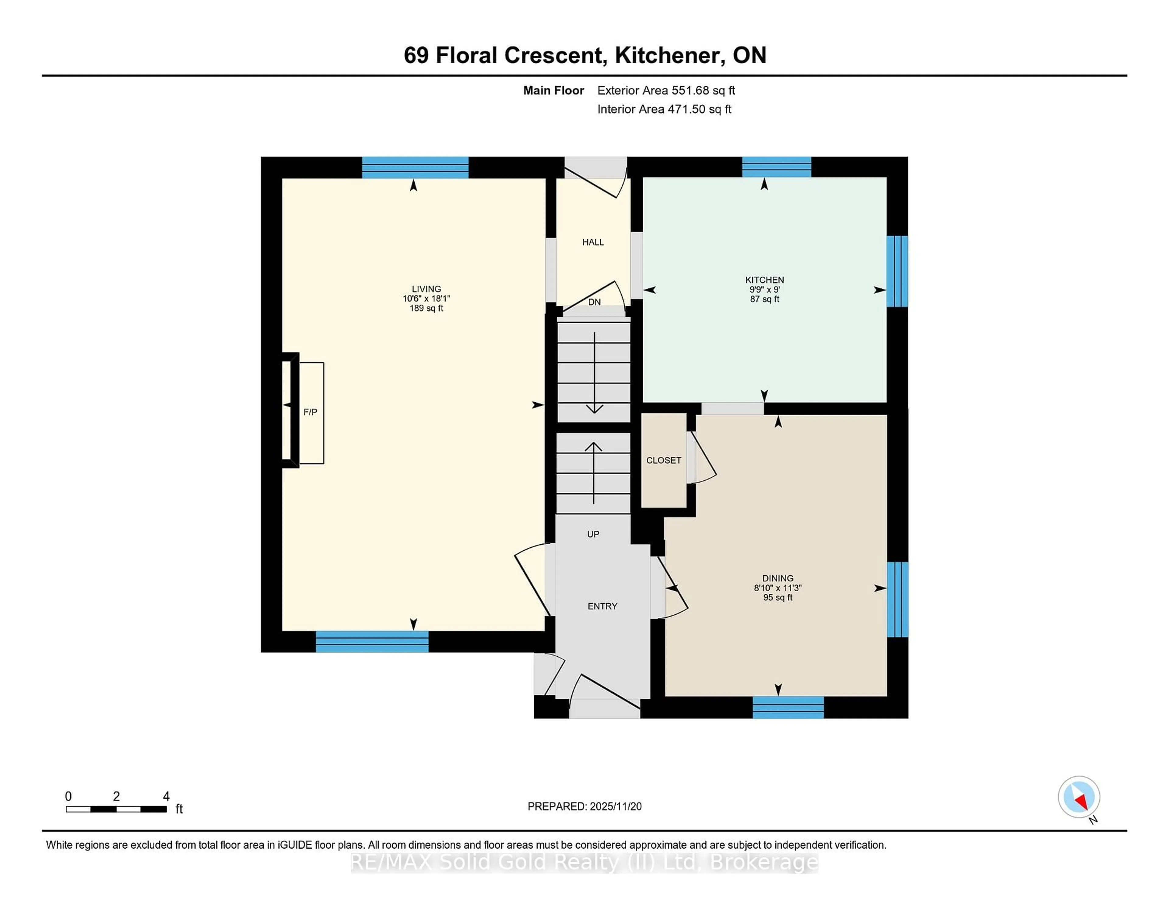 Floor plan for 69 Floral Cres, Waterloo Ontario N2G 3B3
