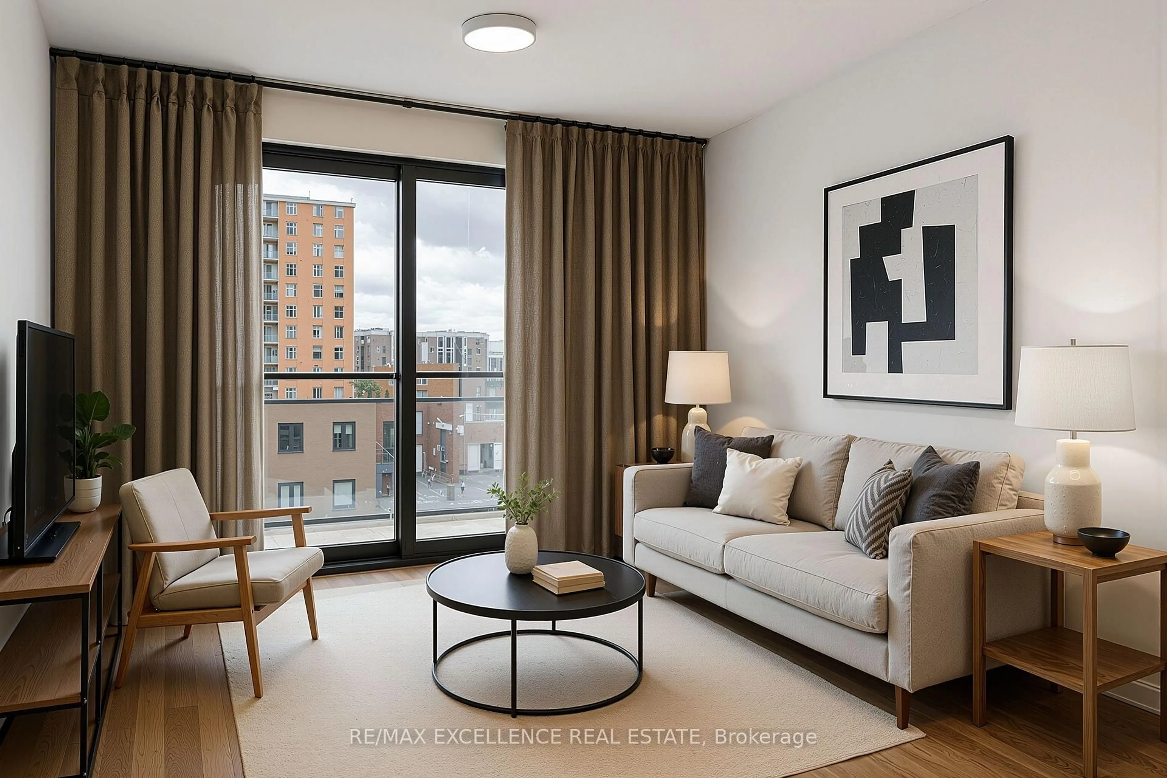 Living room with furniture, unknown for 1 jarvis St #505, Hamilton Ontario L8R 3J2