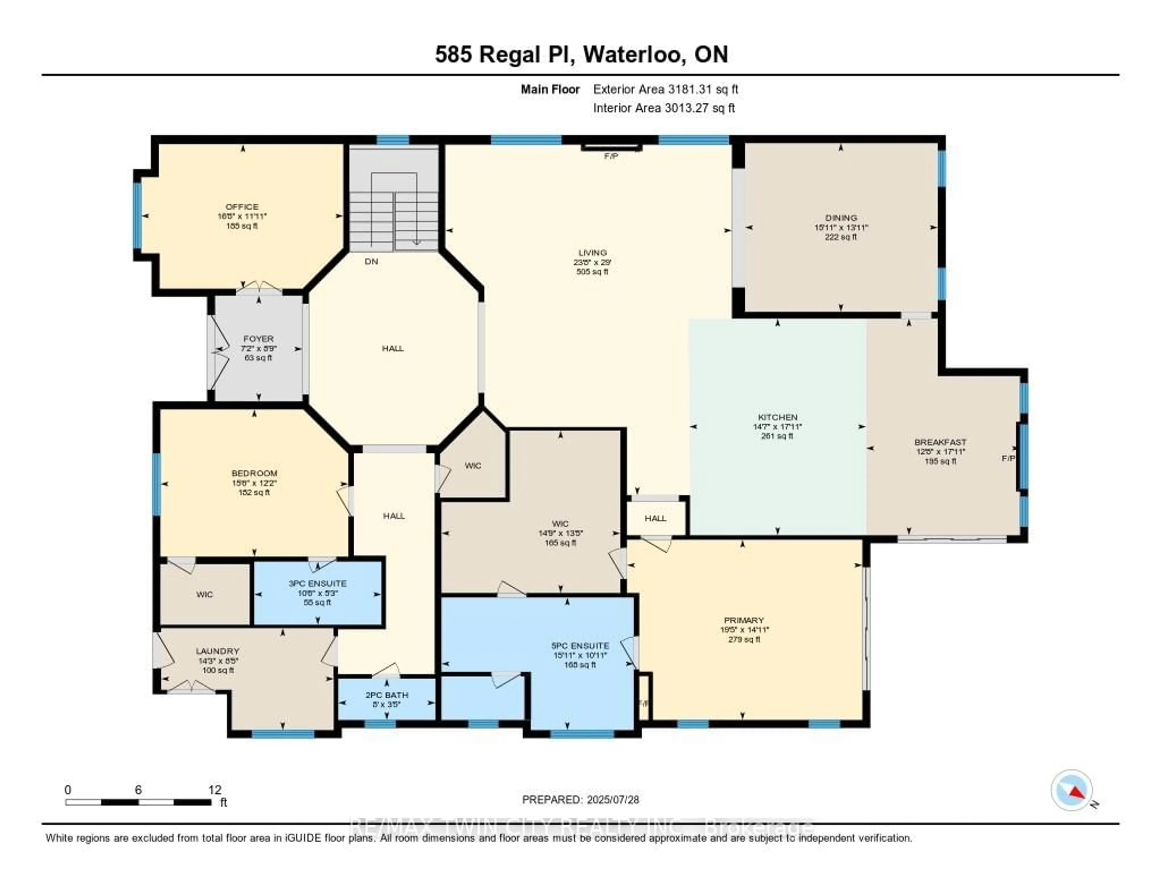 Floor plan for 585 Regal Pl, Waterloo Ontario N2V 2G3