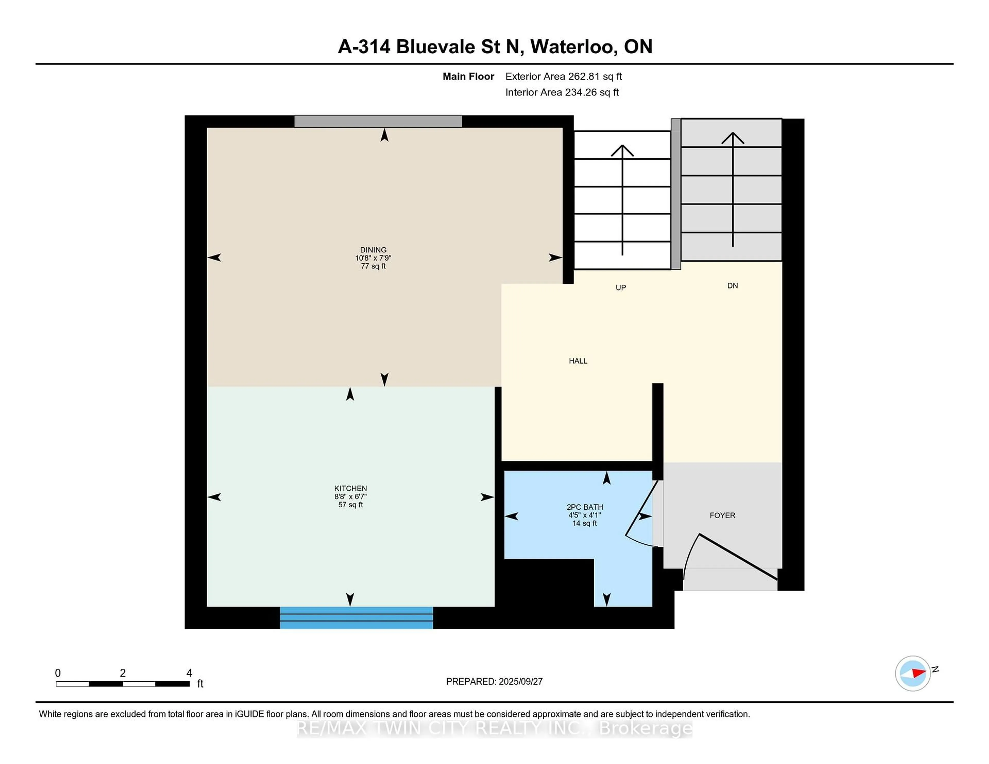 Floor plan for 314 Bluevale St #A, Waterloo Ontario N2J 4G3