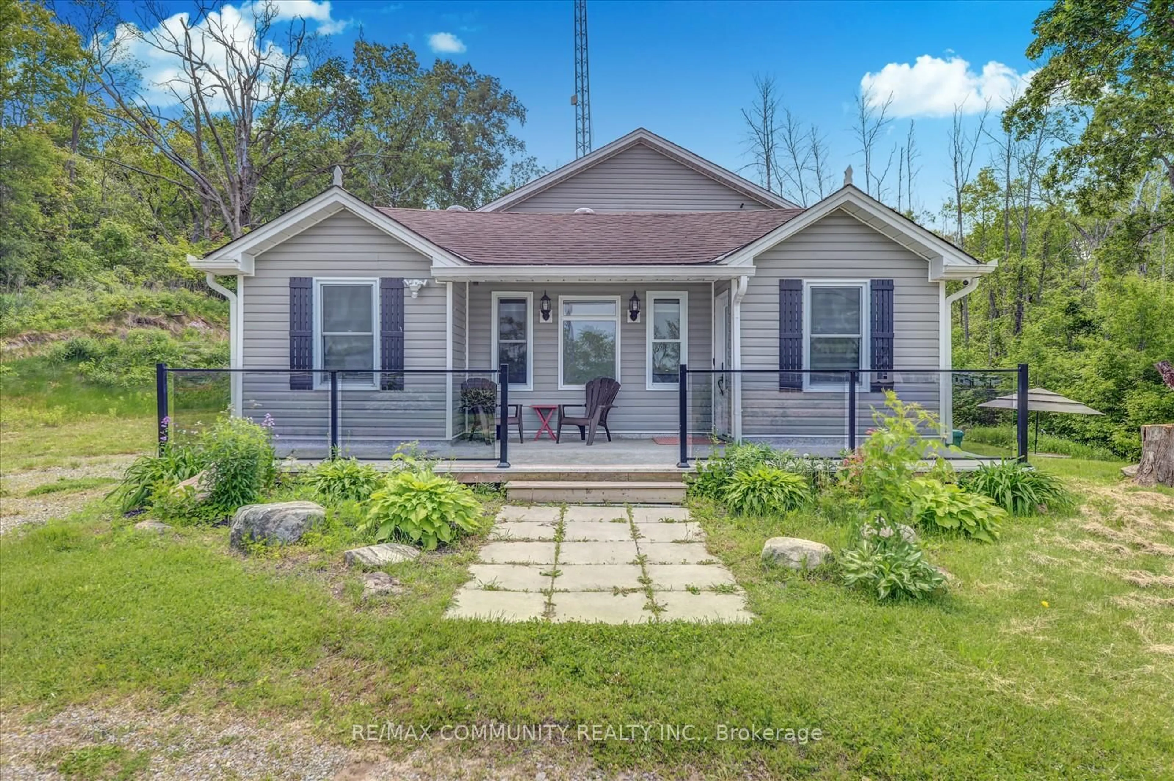 Home with vinyl exterior material, street for 5661 Rice Lake Scenic Dr, Hamilton Township Ontario K0K 2E0