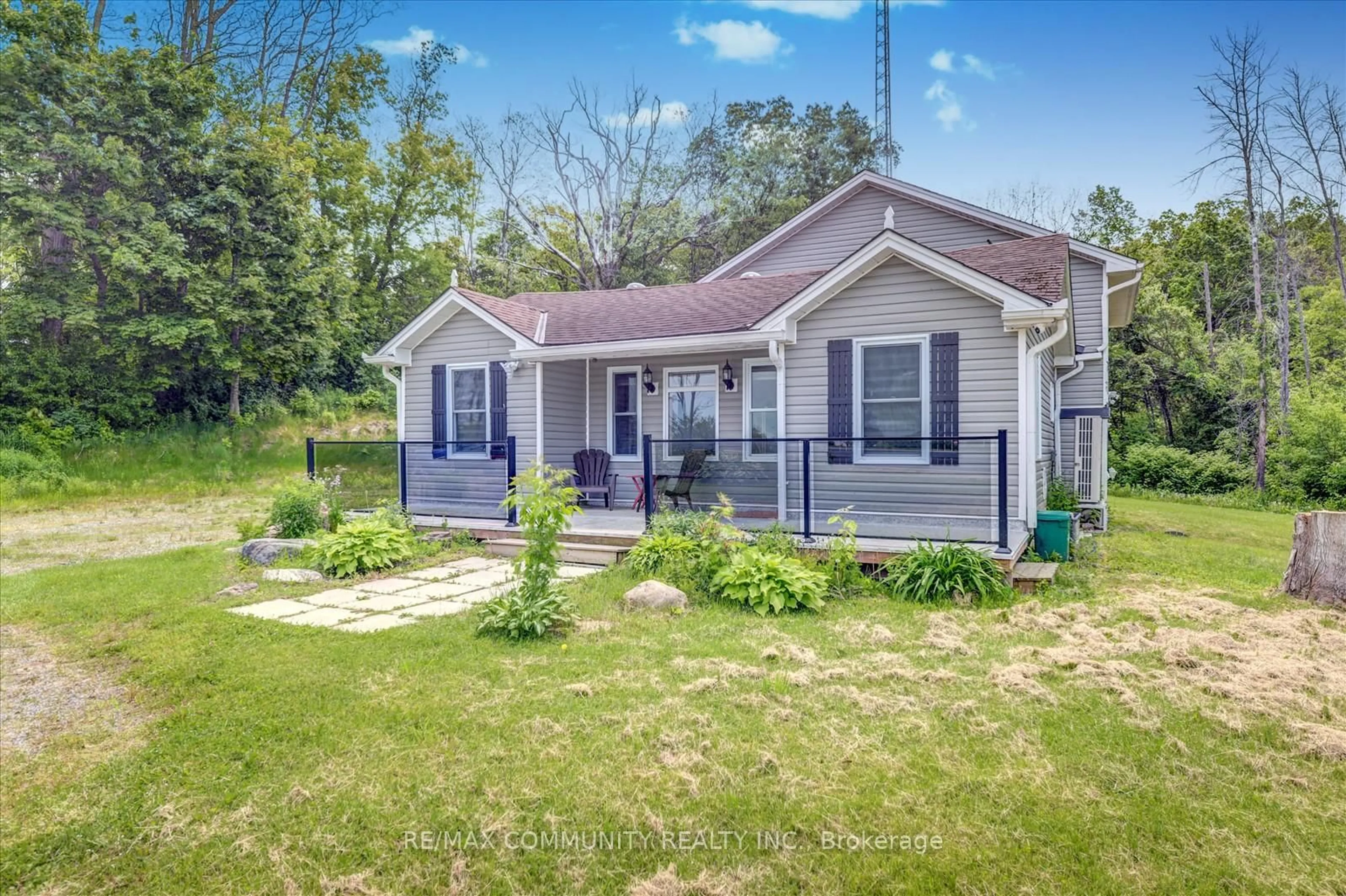 A pic from outside/outdoor area/front of a property/back of a property/a pic from drone, street for 5661 Rice Lake Scenic Dr, Hamilton Township Ontario K0K 2E0