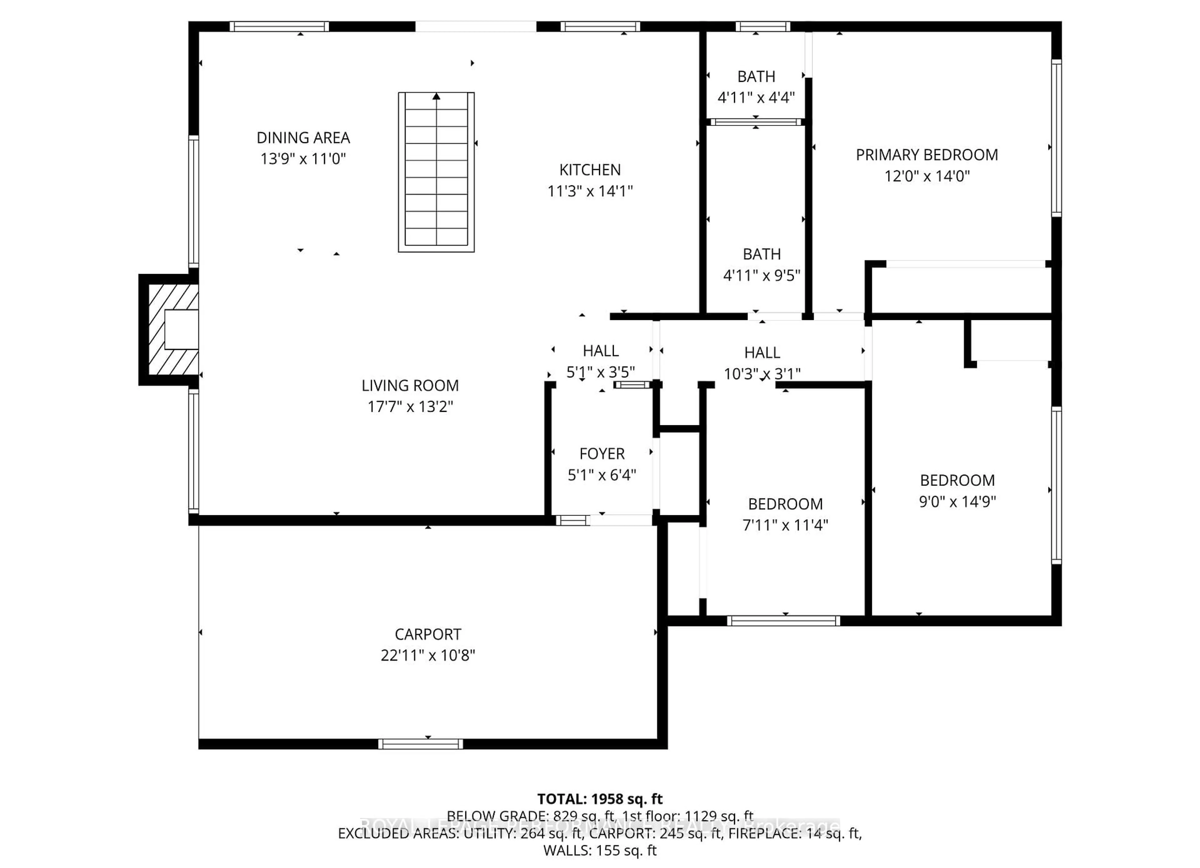 Floor plan for 2320 Nerta St, Ottawa Ontario K1G 1E5